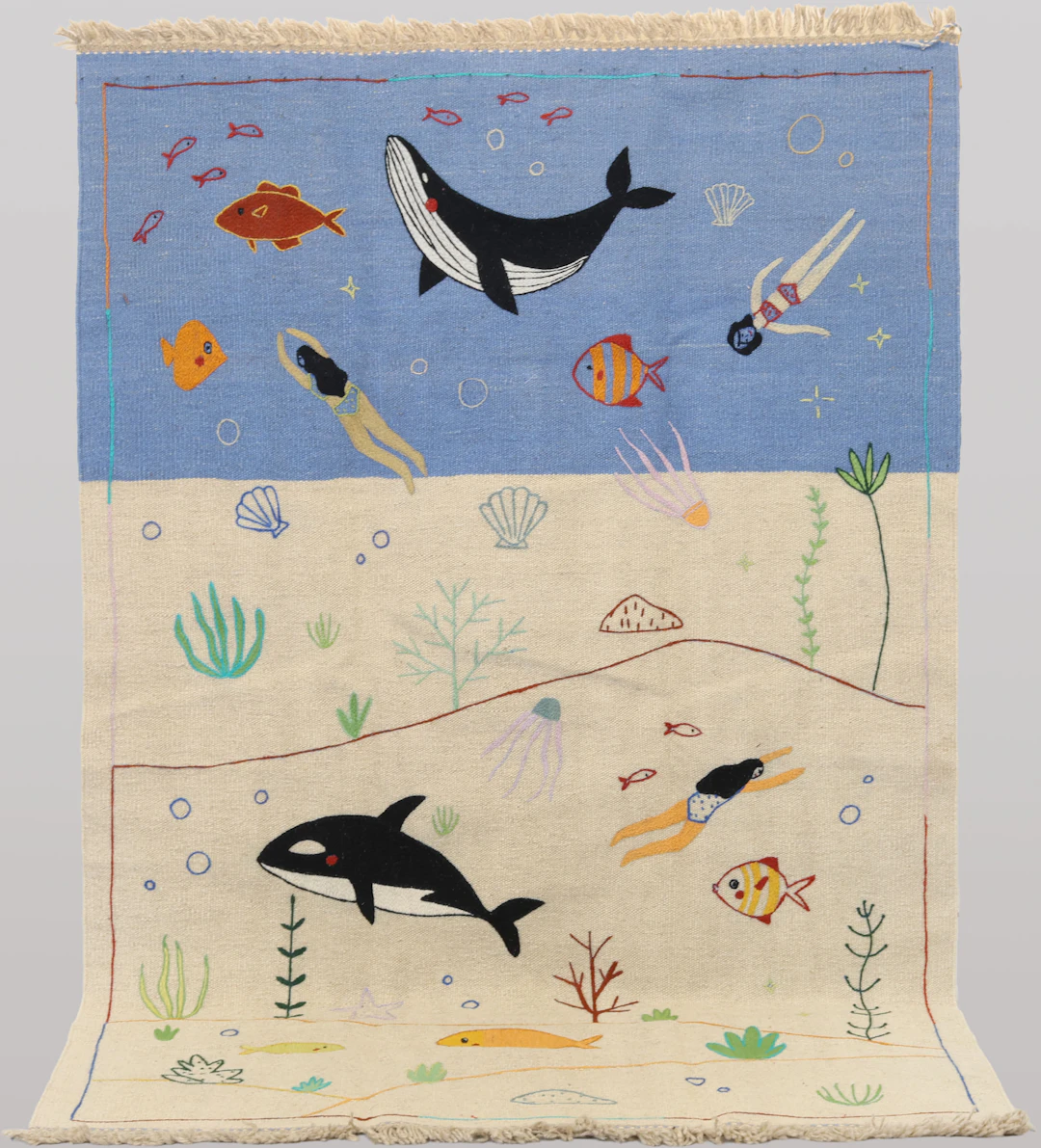 MATTA, Kelim med handbroderi, cirka 187 x 125 cm.