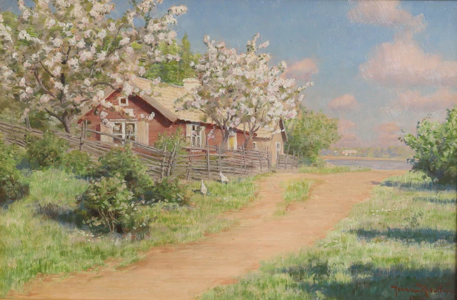 JOHAN KROUTHÉN. Olja på duk, signerad 1914.