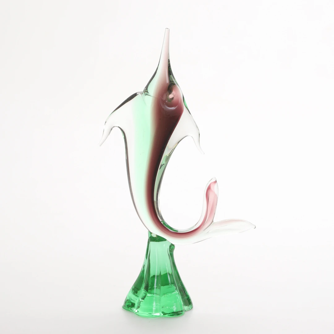 SKULPTUR, konstglas, svärdfisk.