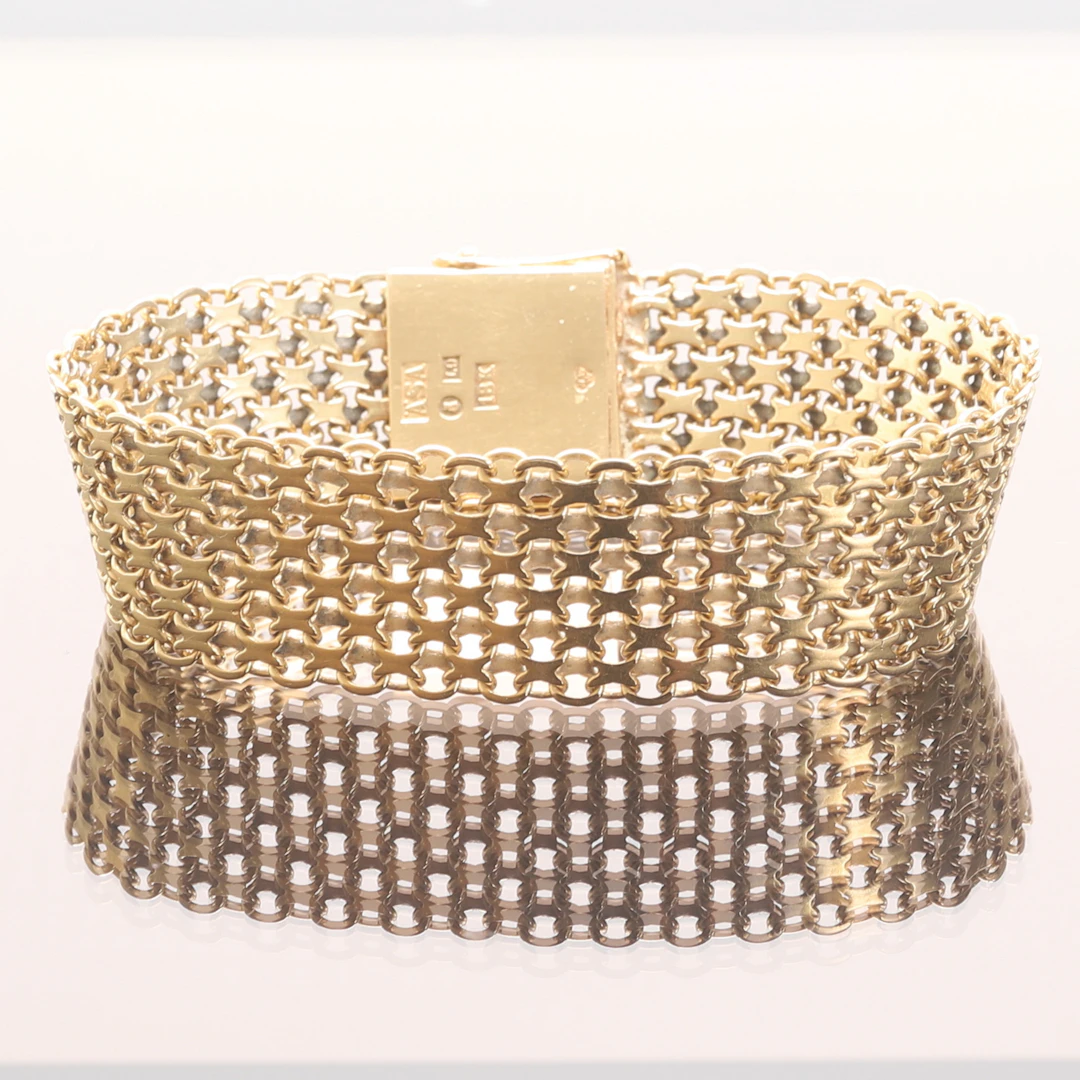 ARMBAND, X-länk, 18 k guld.