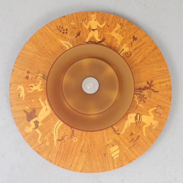 BIRGER EKMAN. Tillskriven, Takplafond trä, intarsiadekor. Art Deco