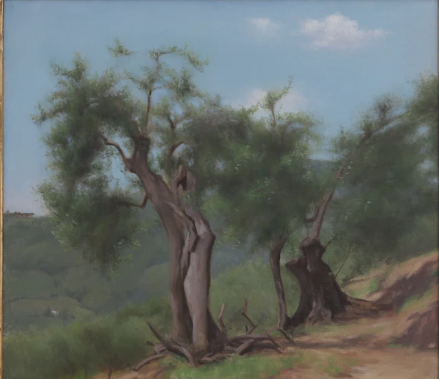 URBAN LARSSON. Olja på duk, "Olive TREES Arsina, Tuscany, signerad. 2010.