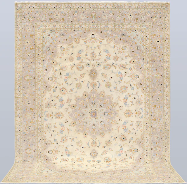 MATTA, ljus Keshan fine korkull, cirka 300 x 206 cm.