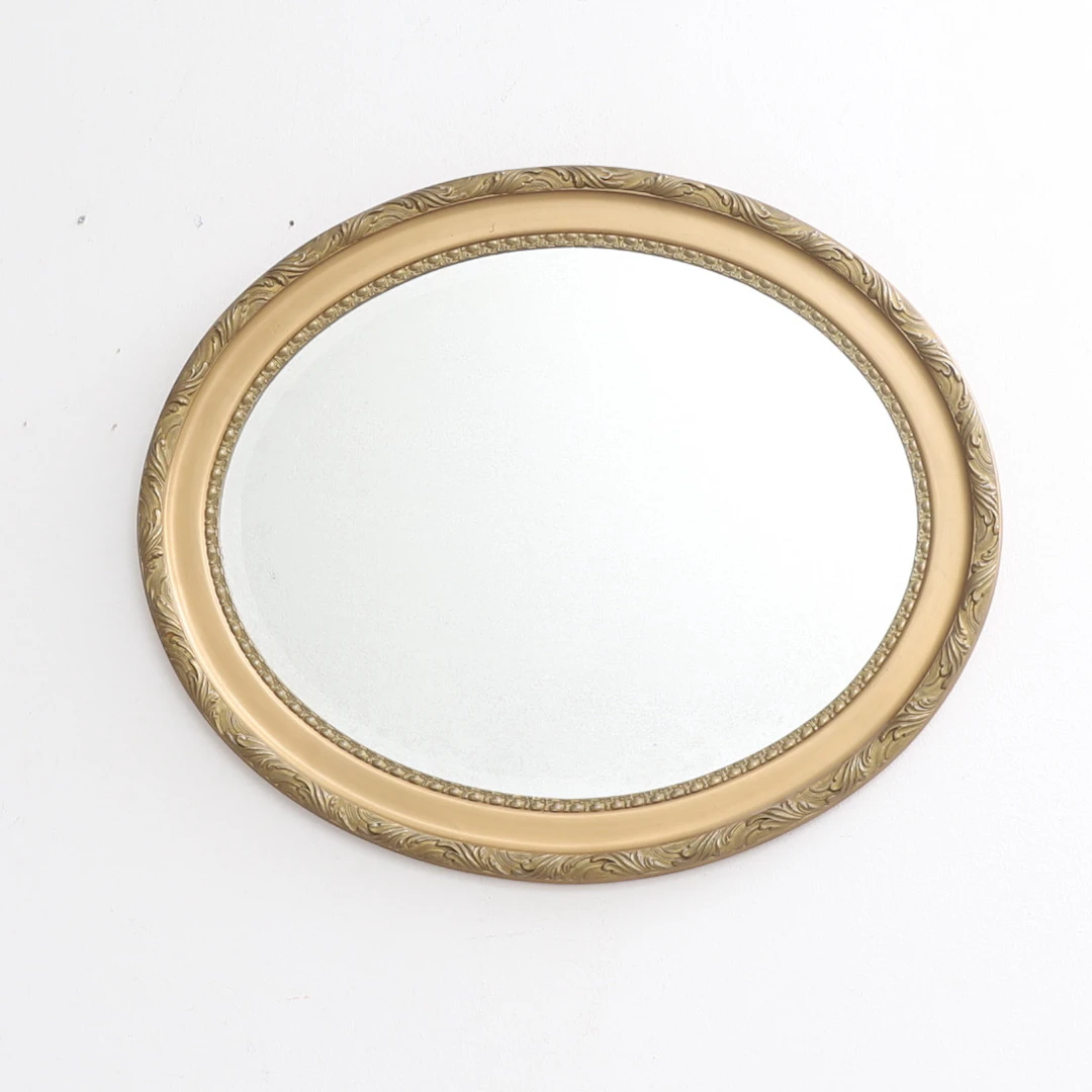 SPEGEL, bronserad, slipat glas, 1900-tal.