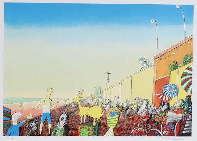 JUHANI LINNOVAARA. Seriegrafi, "Coney Island", signerad, 31/100.
