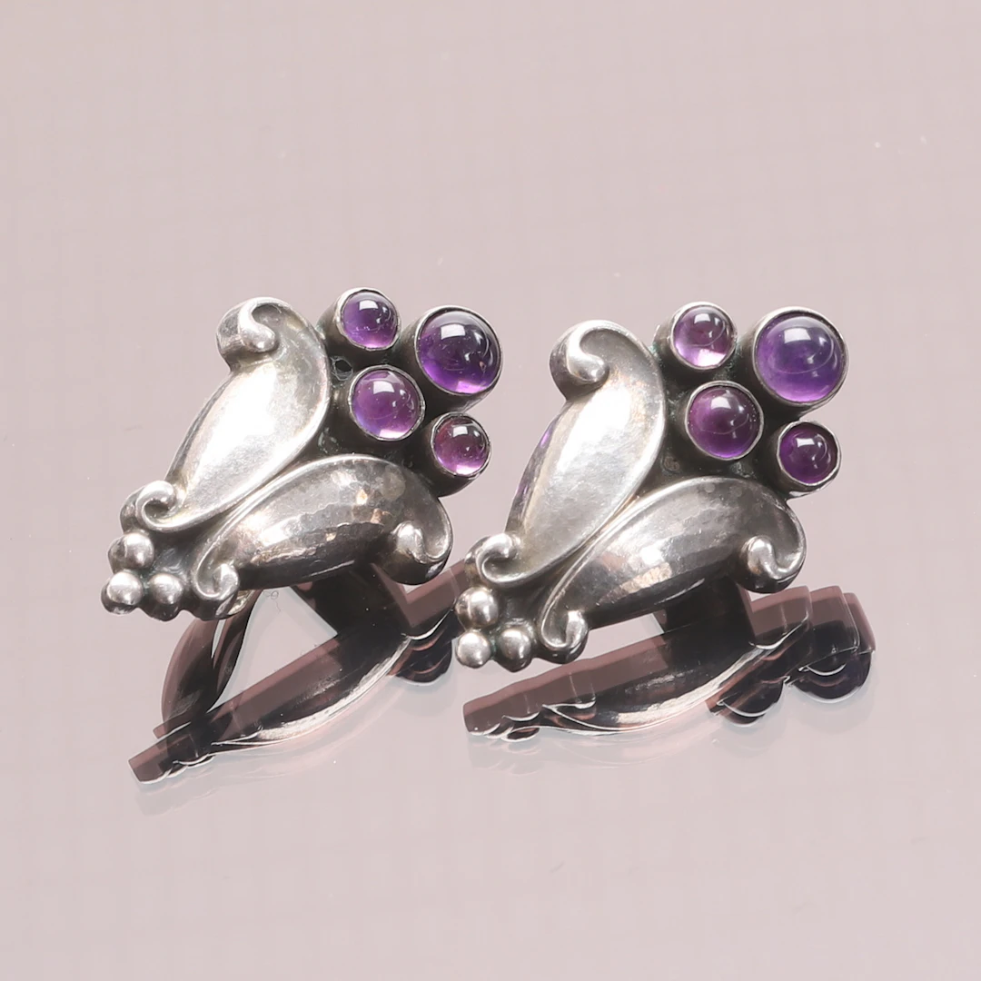 GEORG JENSEN. Örhängen, ett par, sterlingsilver, Danmark.