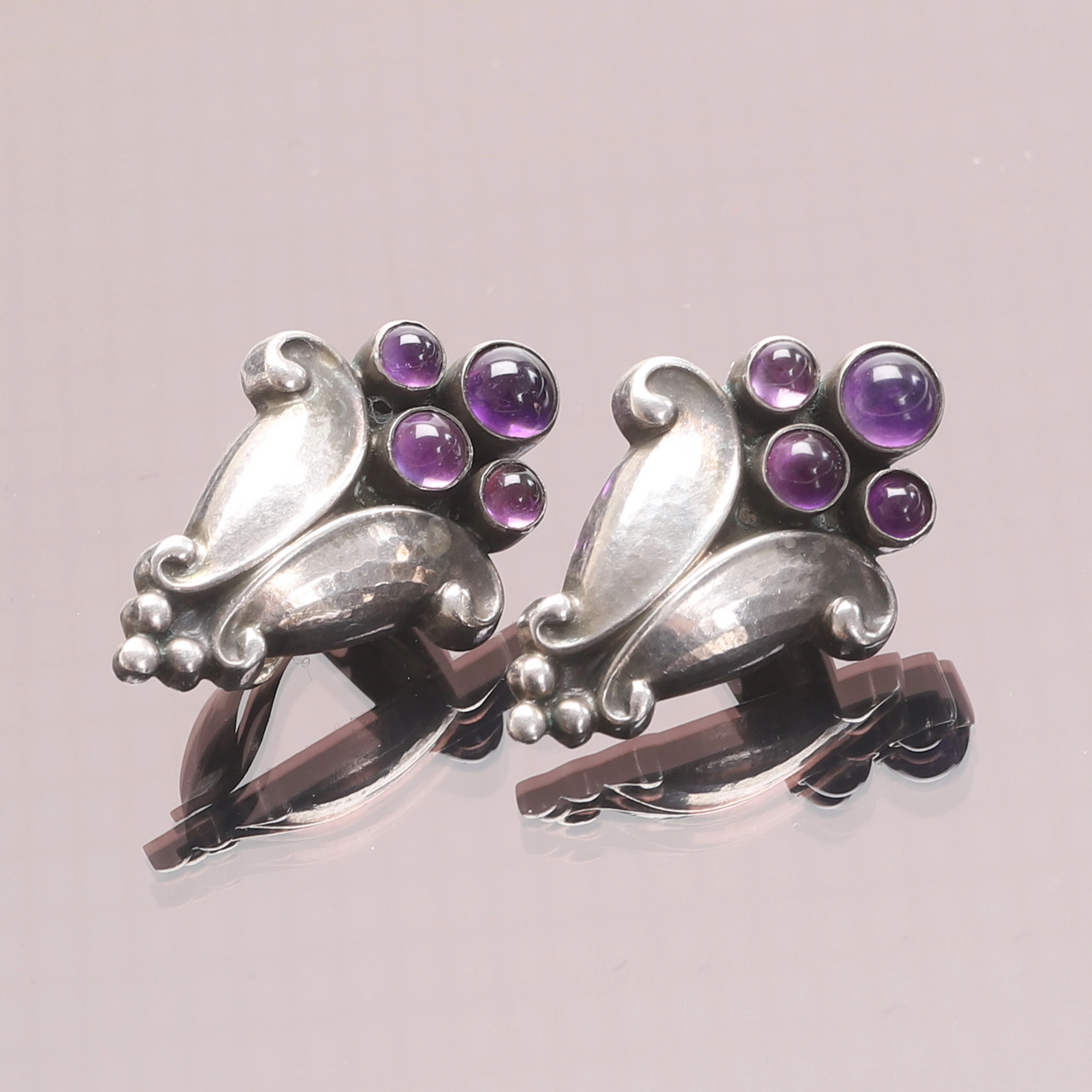 GEORG JENSEN. Örhängen, ett par, sterlingsilver, Danmark.