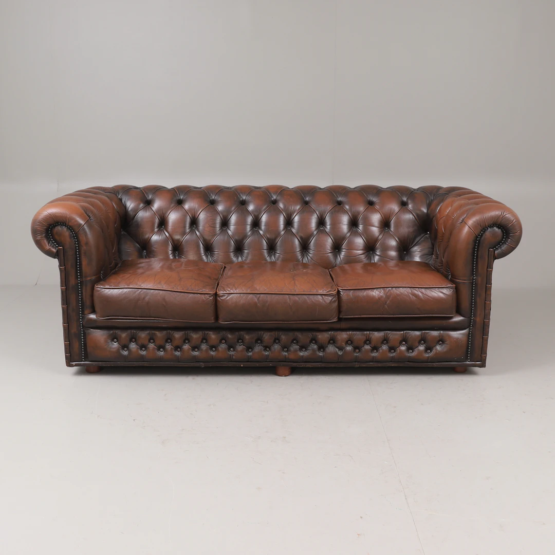 SOFFA, Chesterfield, skinn, 1900-tal.