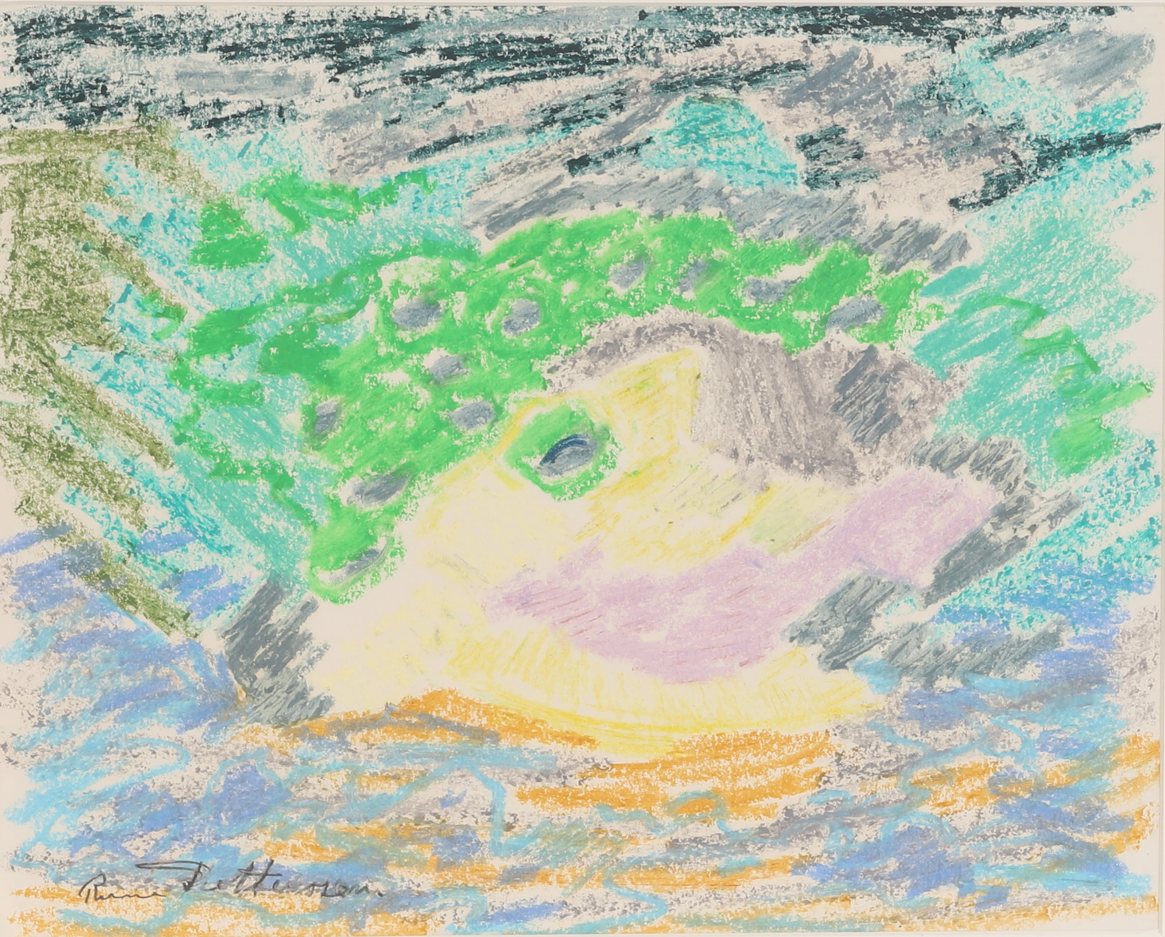 RUNE PETTERSSON. Krita, signerad.