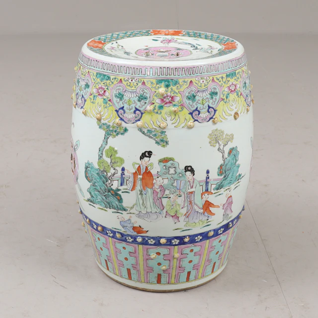 TRÄDGÅRDSPALL, porslin, Qingdynastin, 1800-tal.