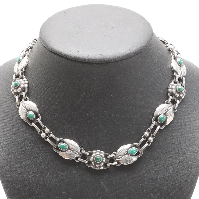 GEORG JENSEN. Collier, sterlingsilver, Art Nouveau, Danmark.