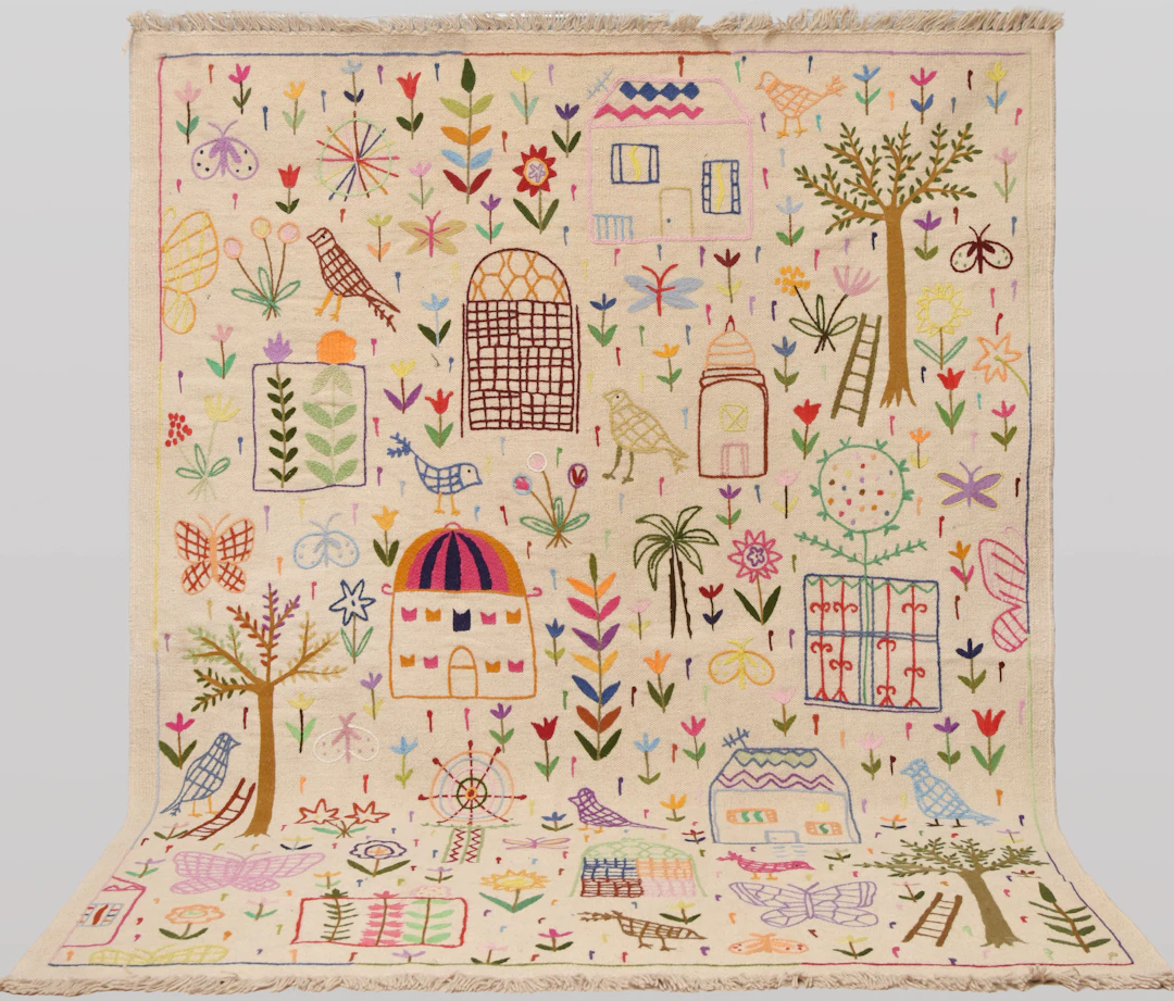 MATTA, Kelim med handbroderi, cirka 224 x 179 cm.