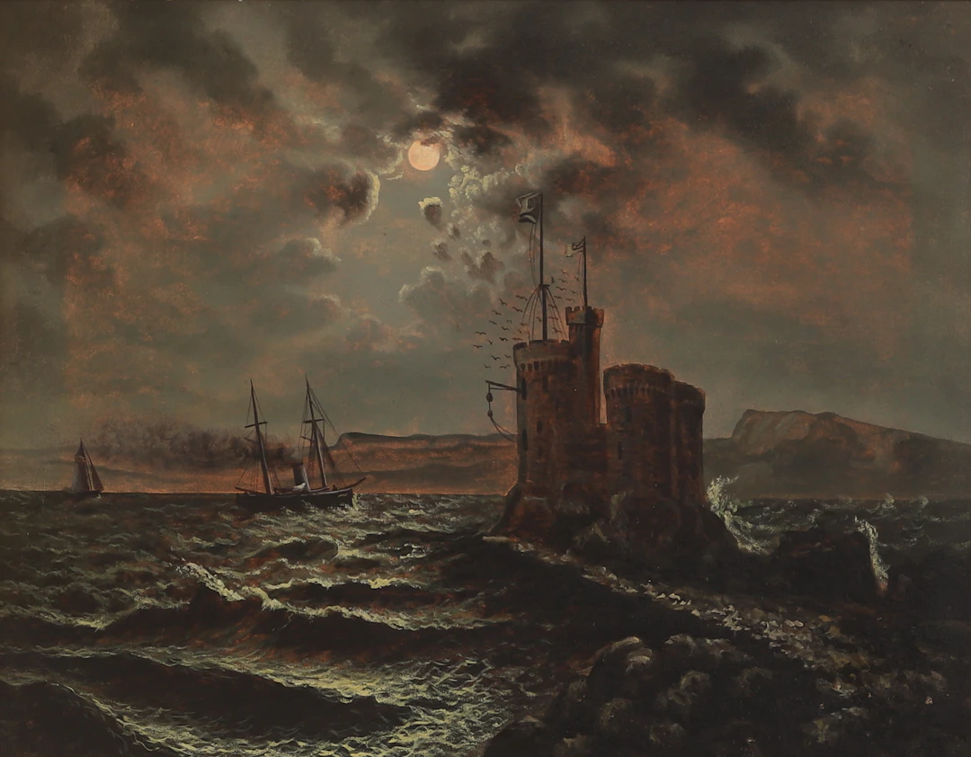 AUGUST MOBERG. Tillskriven, olja på duk.