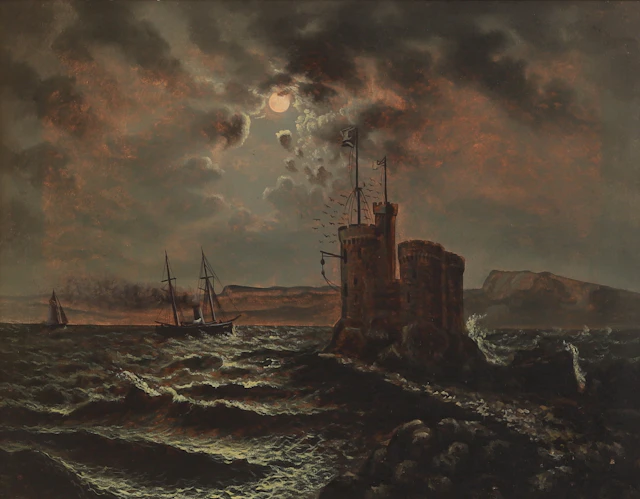 AUGUST MOBERG. Tillskriven, olja på duk.
