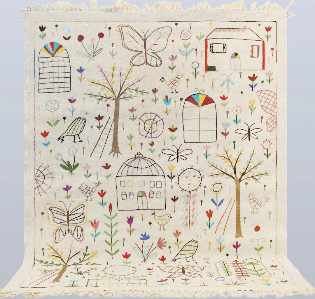 MATTA, Kelim med handbroderi, cirka 191 x 150 cm.