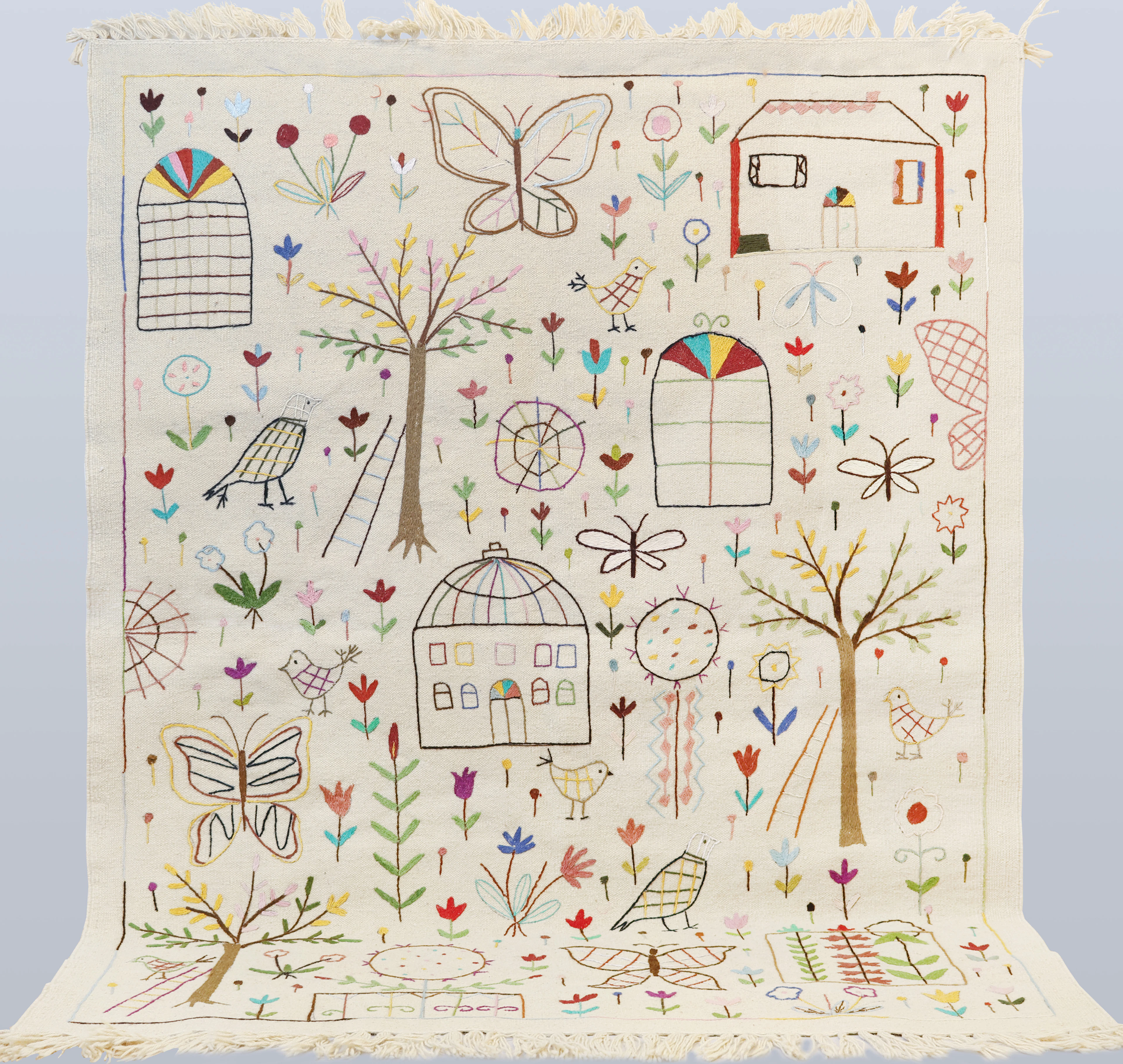 MATTA, Kelim med handbroderi, cirka 191 x 150 cm.