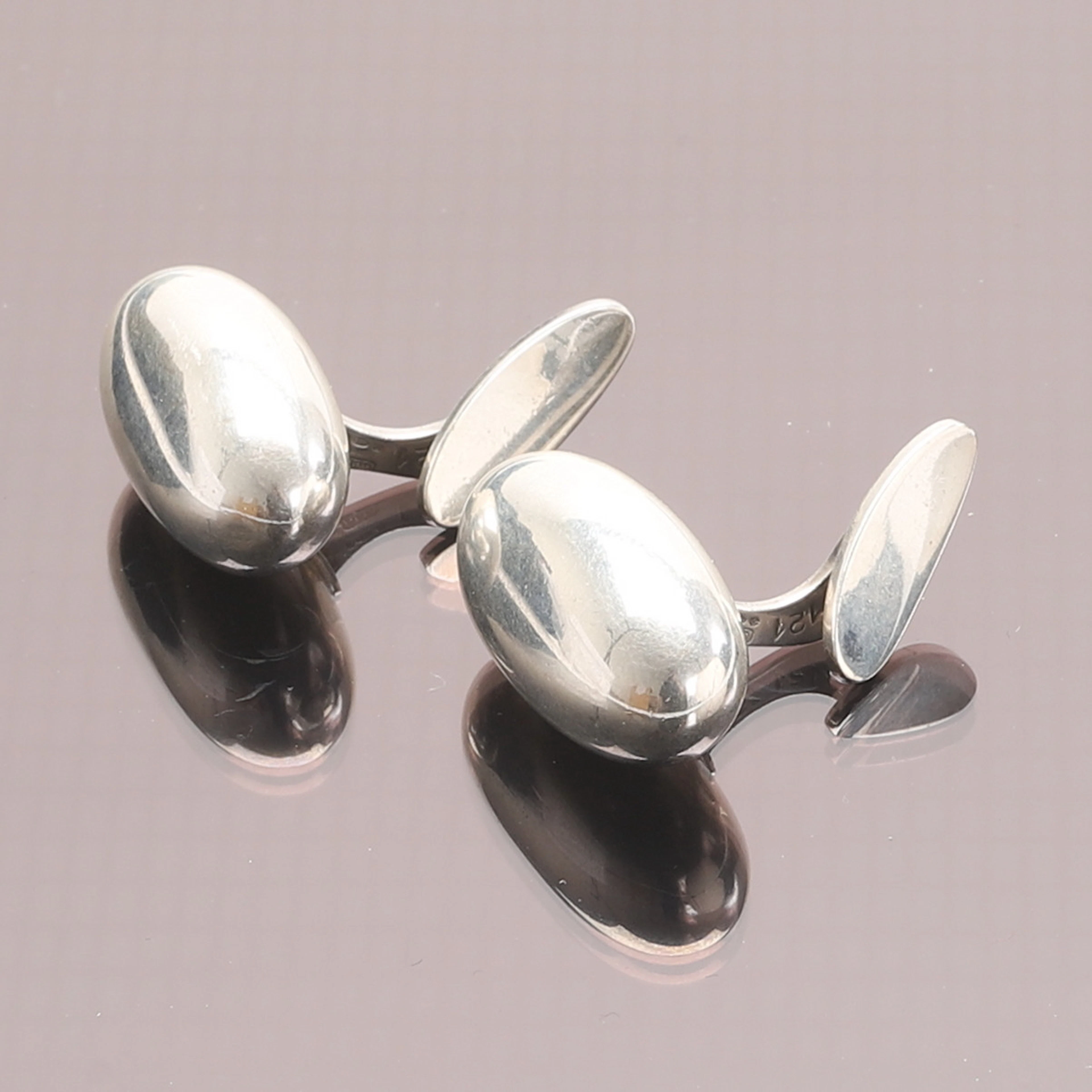 GEORG JENSEN. Manschettknappar, sterlingsilver, Danmark.