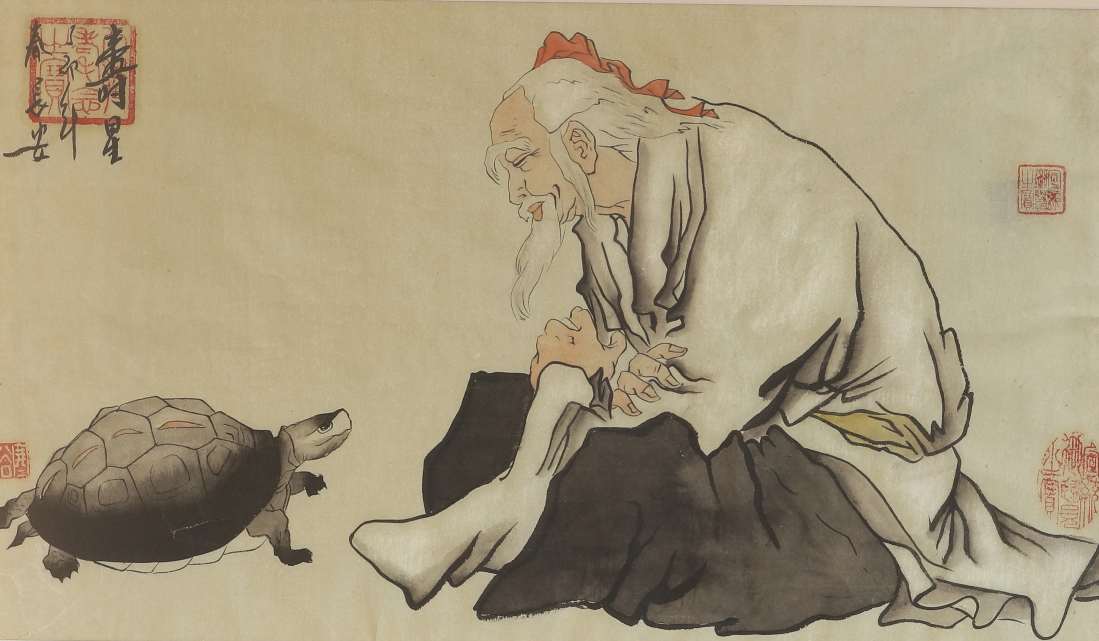OIDENTIFIERAD KONSTNÄR, Tuschteckning, "Zhuangzi", Kina, signerad.