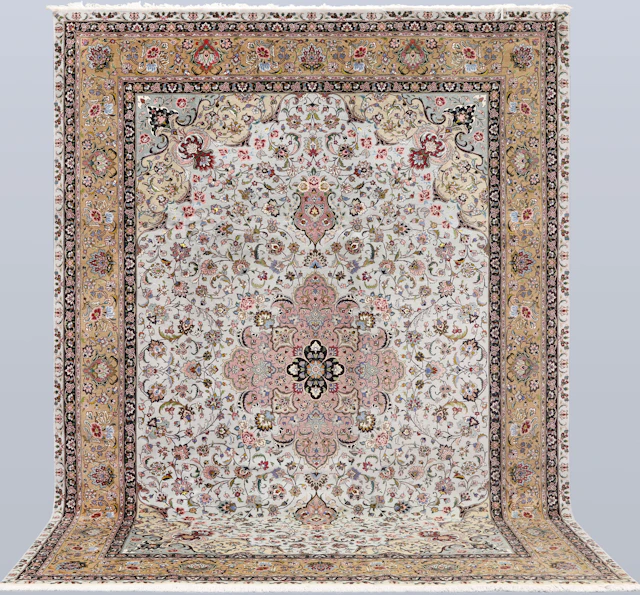 MATTA, Täbriz, part silk s k 50 radj, cirka 348 x 252 cm.