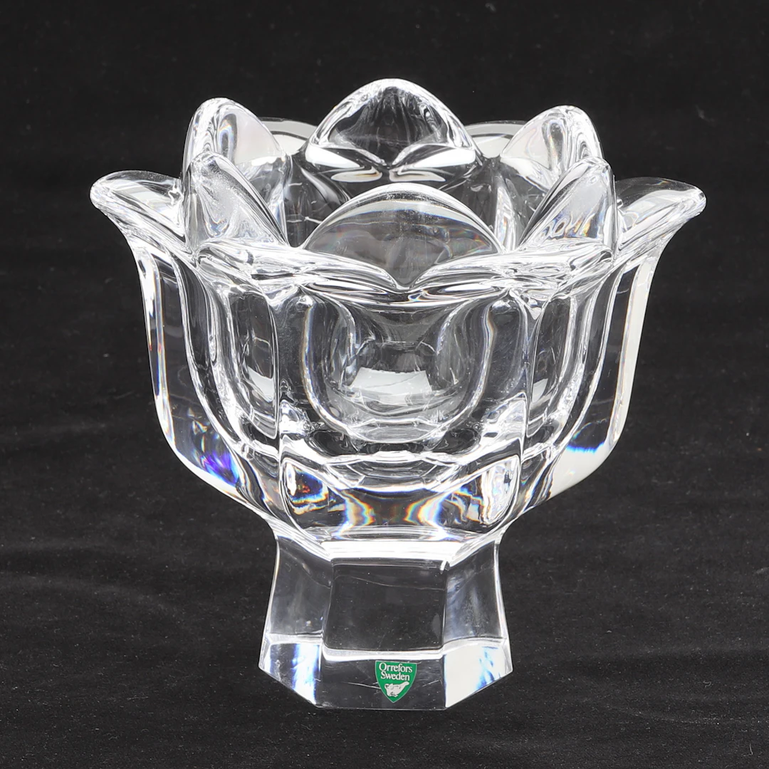 SKÅL på fot, glas, "Lilly", Orrefors.