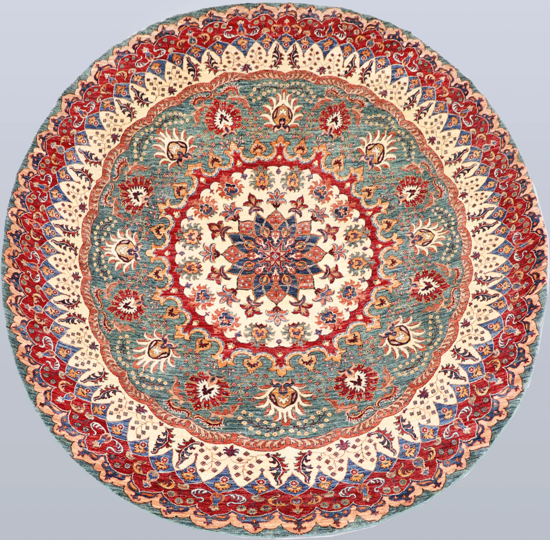 MATTA, rund Zigler design, s k Mamluk, cirka 268 x 267 cm.