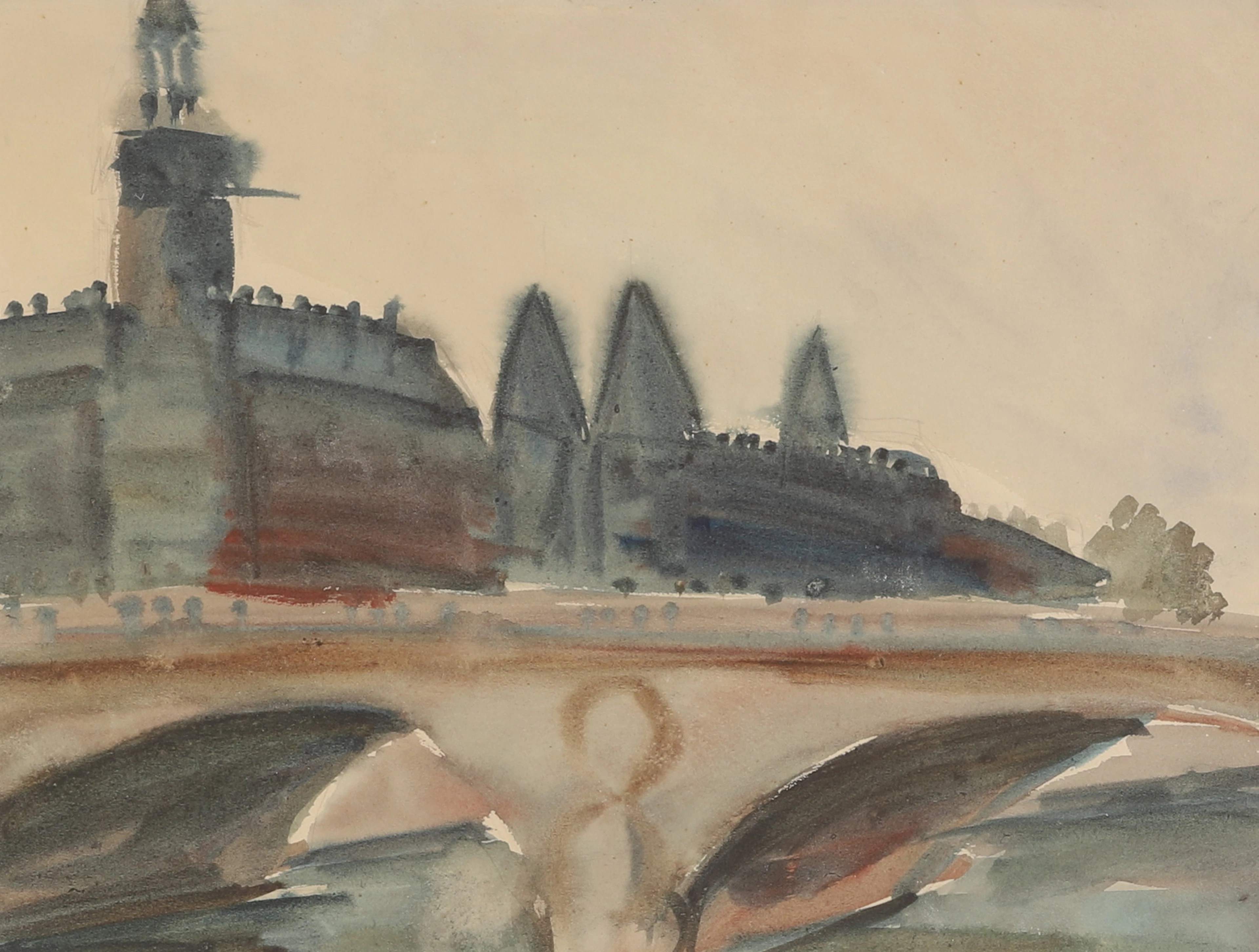 ÅKE LILJESON. Gouache, Paris, 1930-tal.