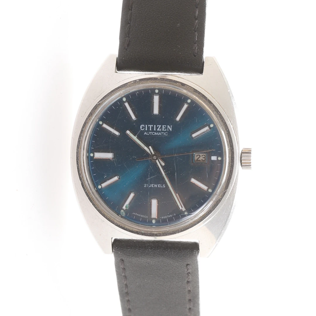 ARMBANDSUR, Citizen, Automatic, 21 Jewels, datum, turkos urtavla.