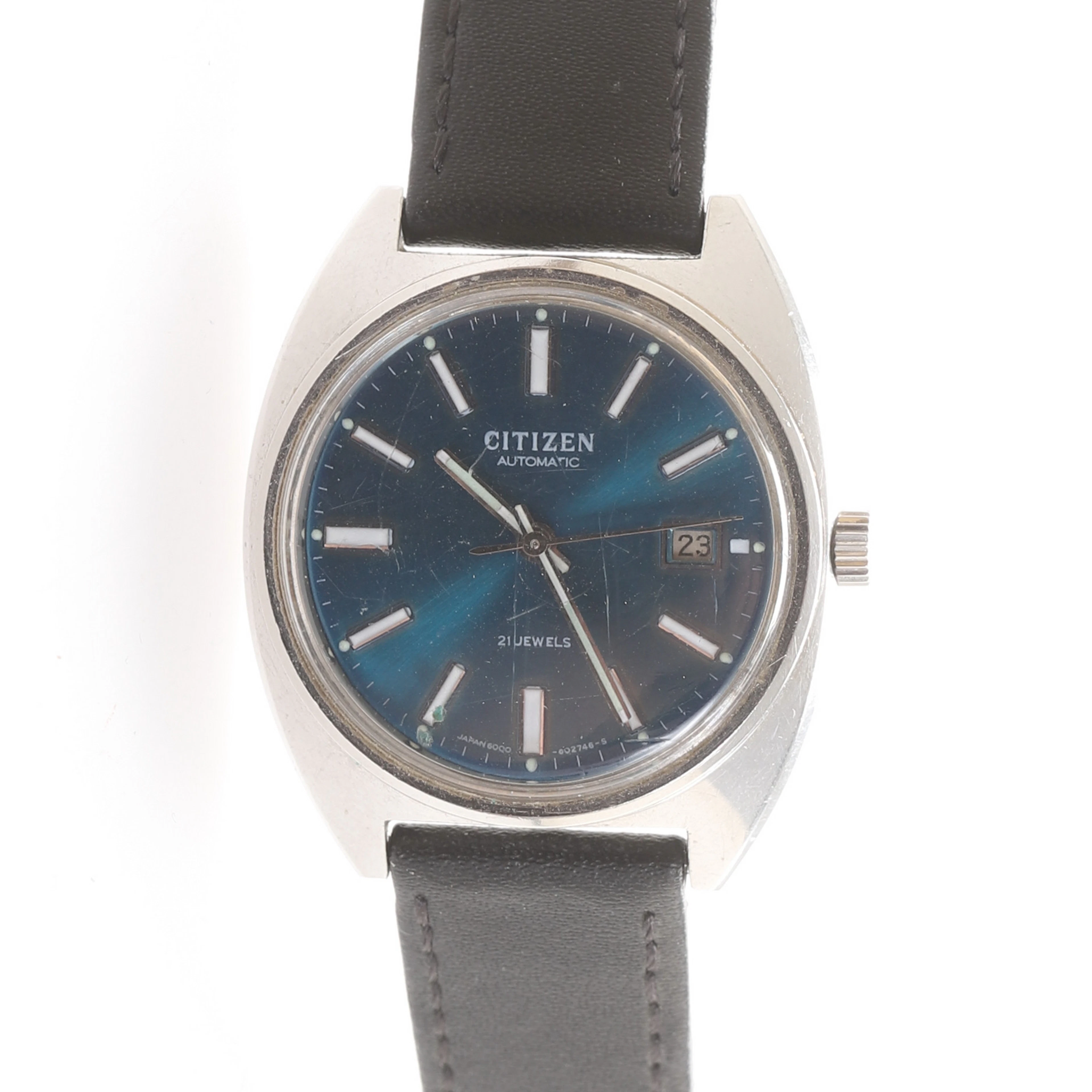 ARMBANDSUR, Citizen, Automatic, 21 Jewels, datum, turkos urtavla.