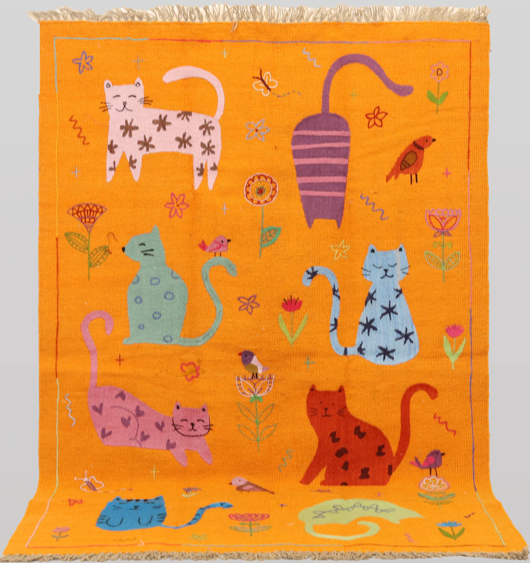 MATTA, Kelim med handbroderi, cirka 180 x 123 cm.
