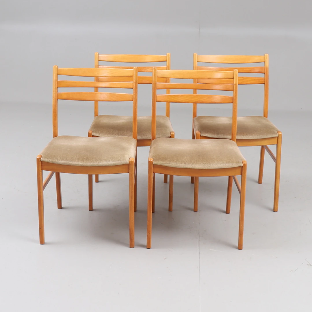 STOLAR, 4 stycken, trä, 1960-tal.