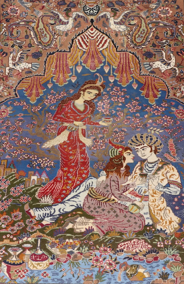 MATTA, Täbriz, figural, cirka 210 x 125 cm.