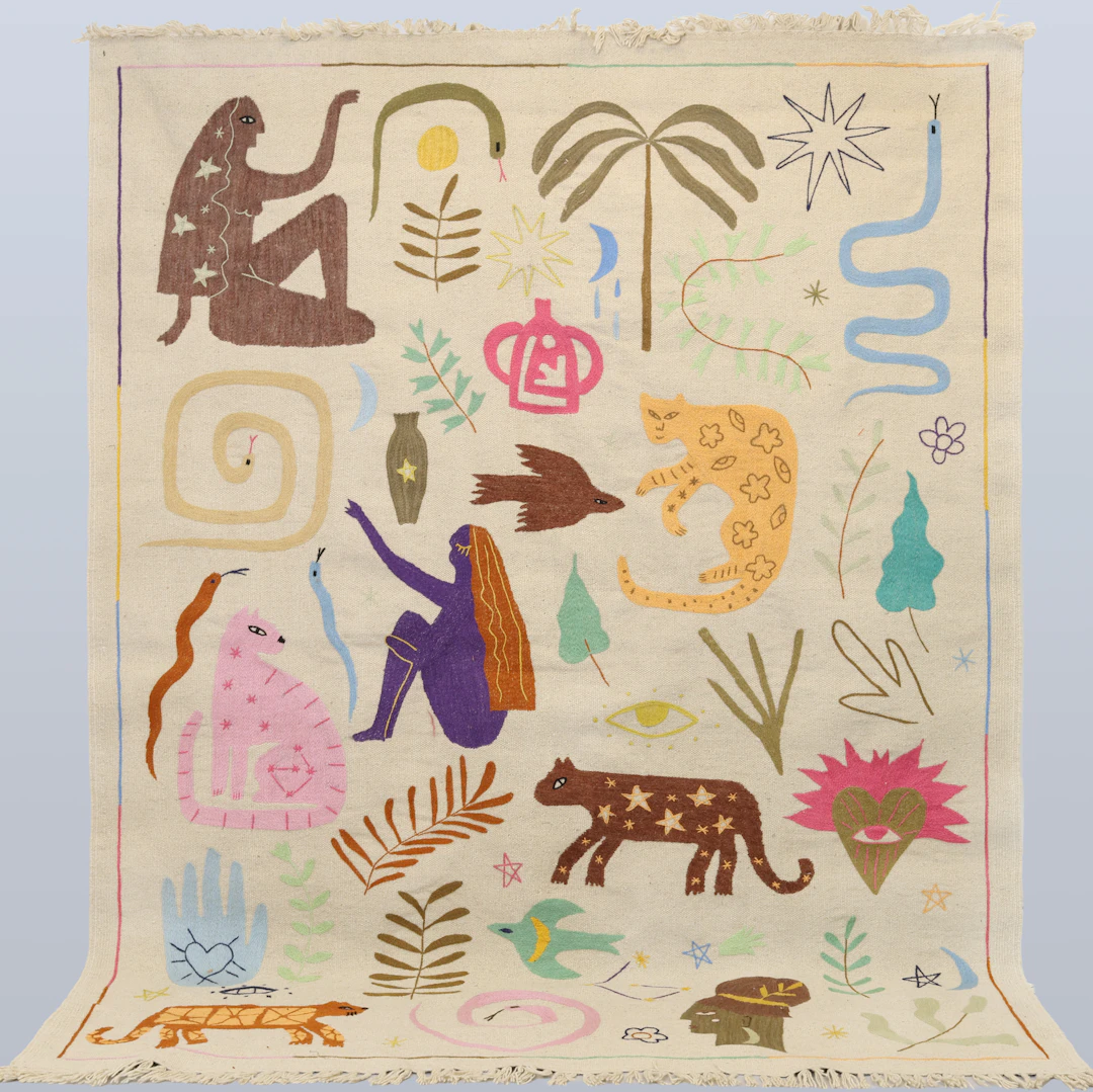 MATTA, Kelim med handbroderi, cirka 228 x 171 cm.