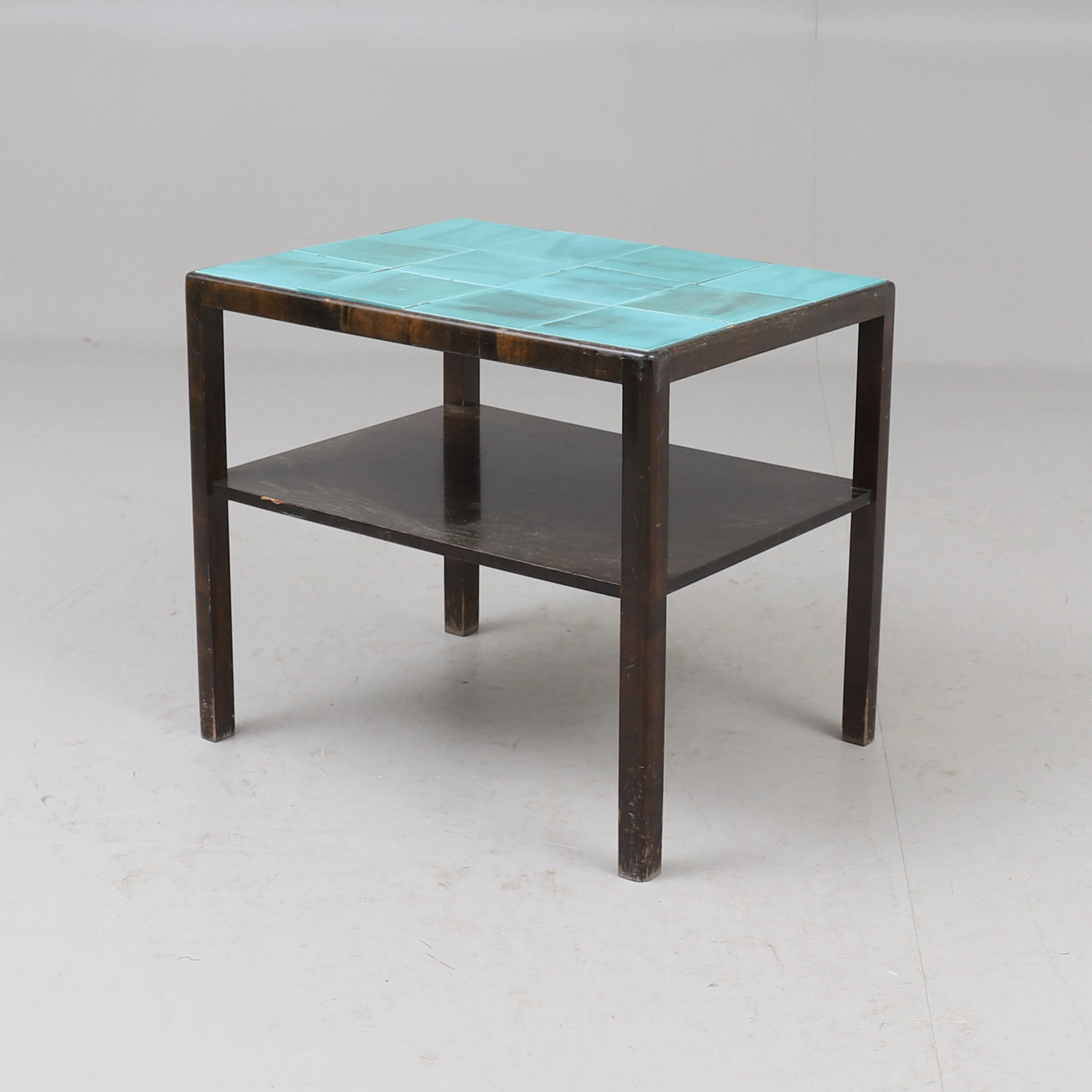 BORD, betsad björk, kakelklädd skiva, Swedish Modern.