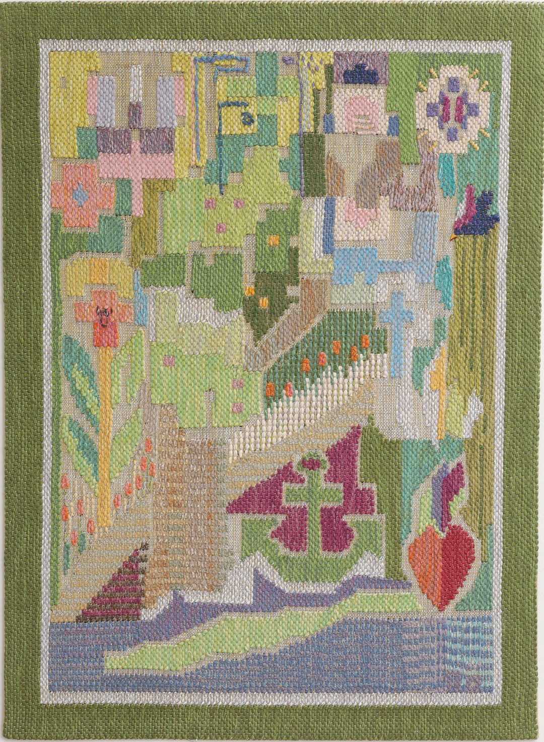 AGDA ÖSTERBERG. Väggbonad, monogramsignerad, cirka 115 x 85 cm.