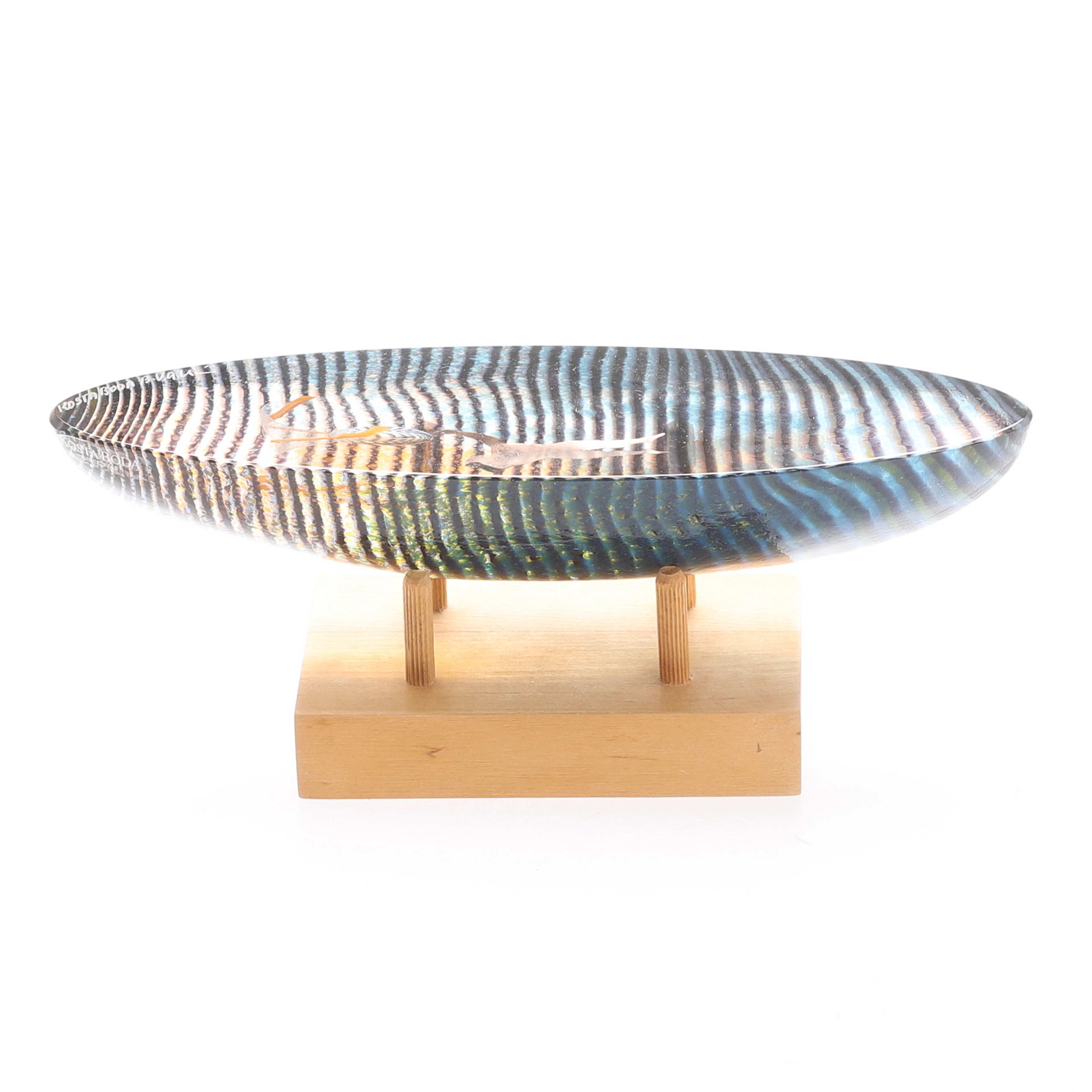 BERTIL VALLIEN. Skulptur, båt, Kosta Boda, signerad.