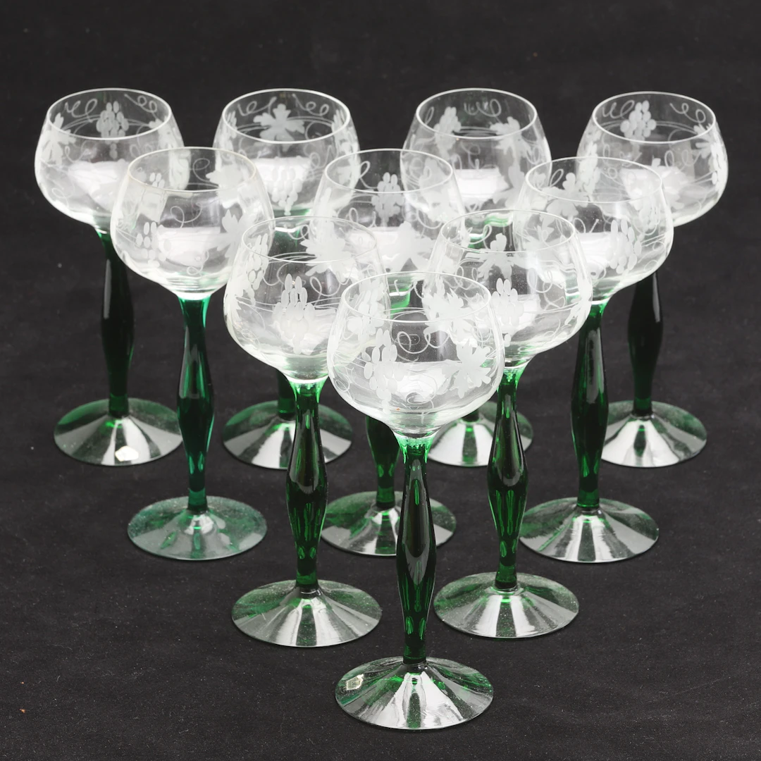 VITVINSREMMARE 10 stycken, glas, Kosta.