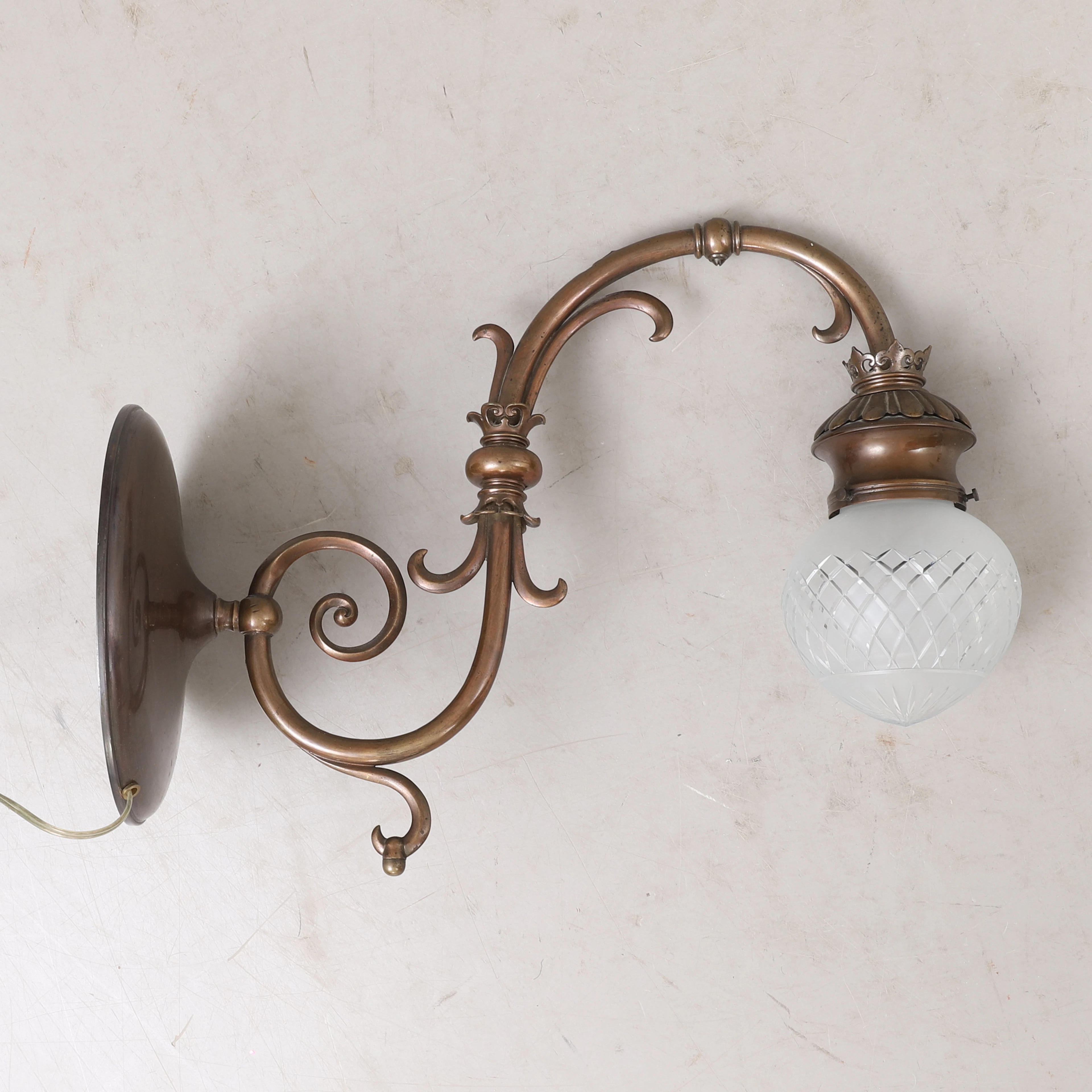 VÄGGLAMPA, metall, 1900-tal.
