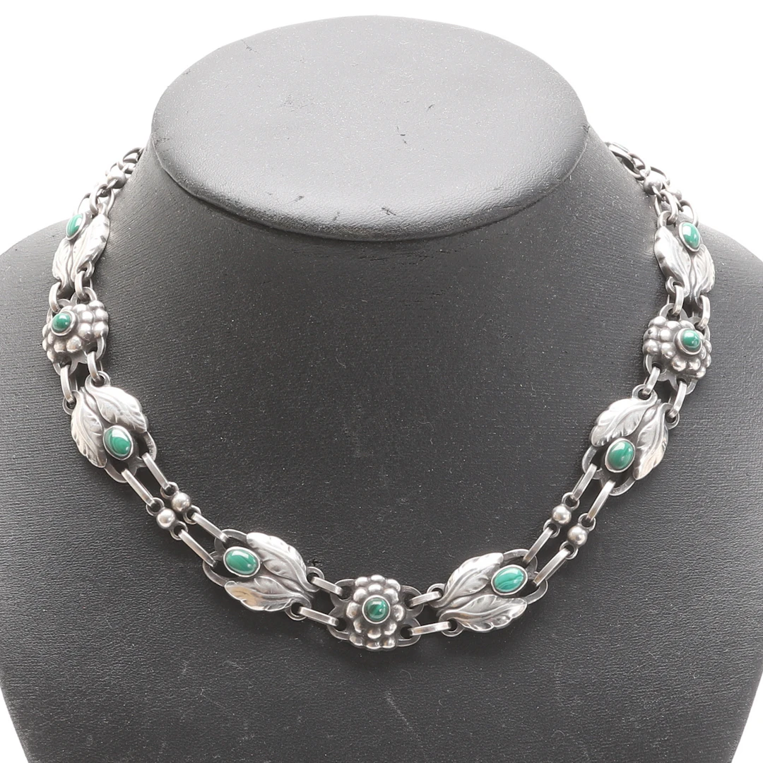 GEORG JENSEN. Collier, sterlingsilver, Art Nouveau, Danmark.