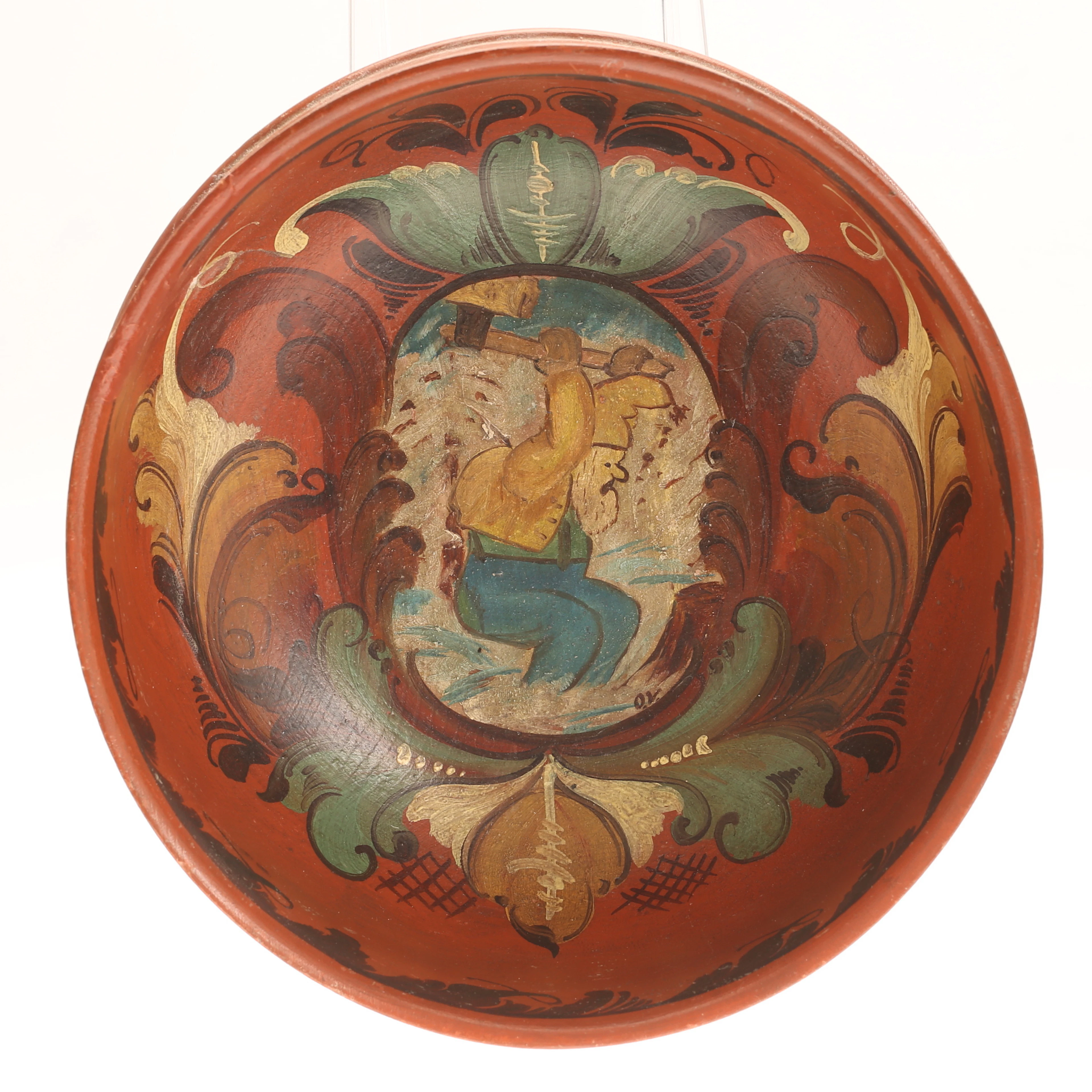 ÖLBOLLE, bemålat trä, Norge 1800/1900-tal.