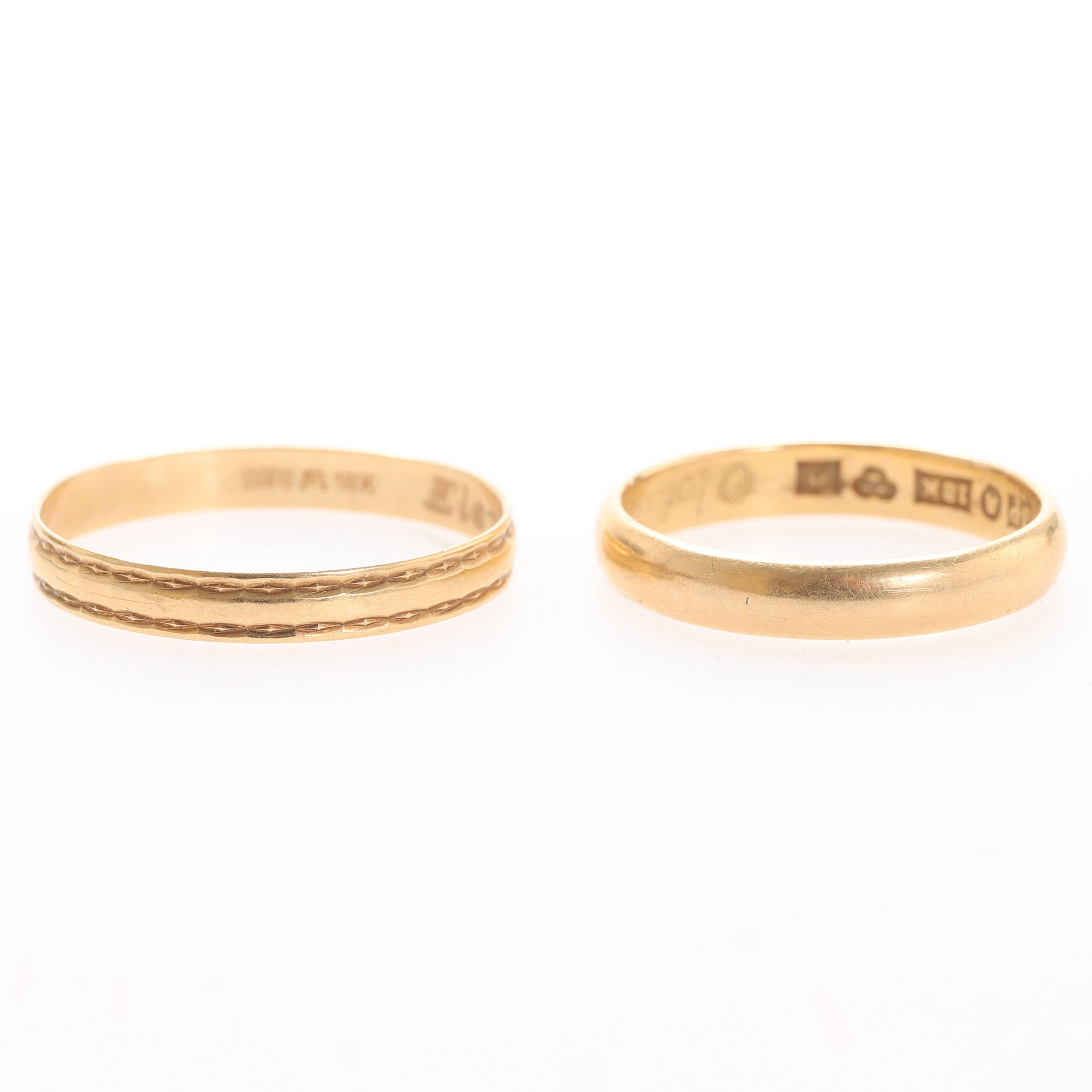 RINGAR, 2 stycken, 18k guld.