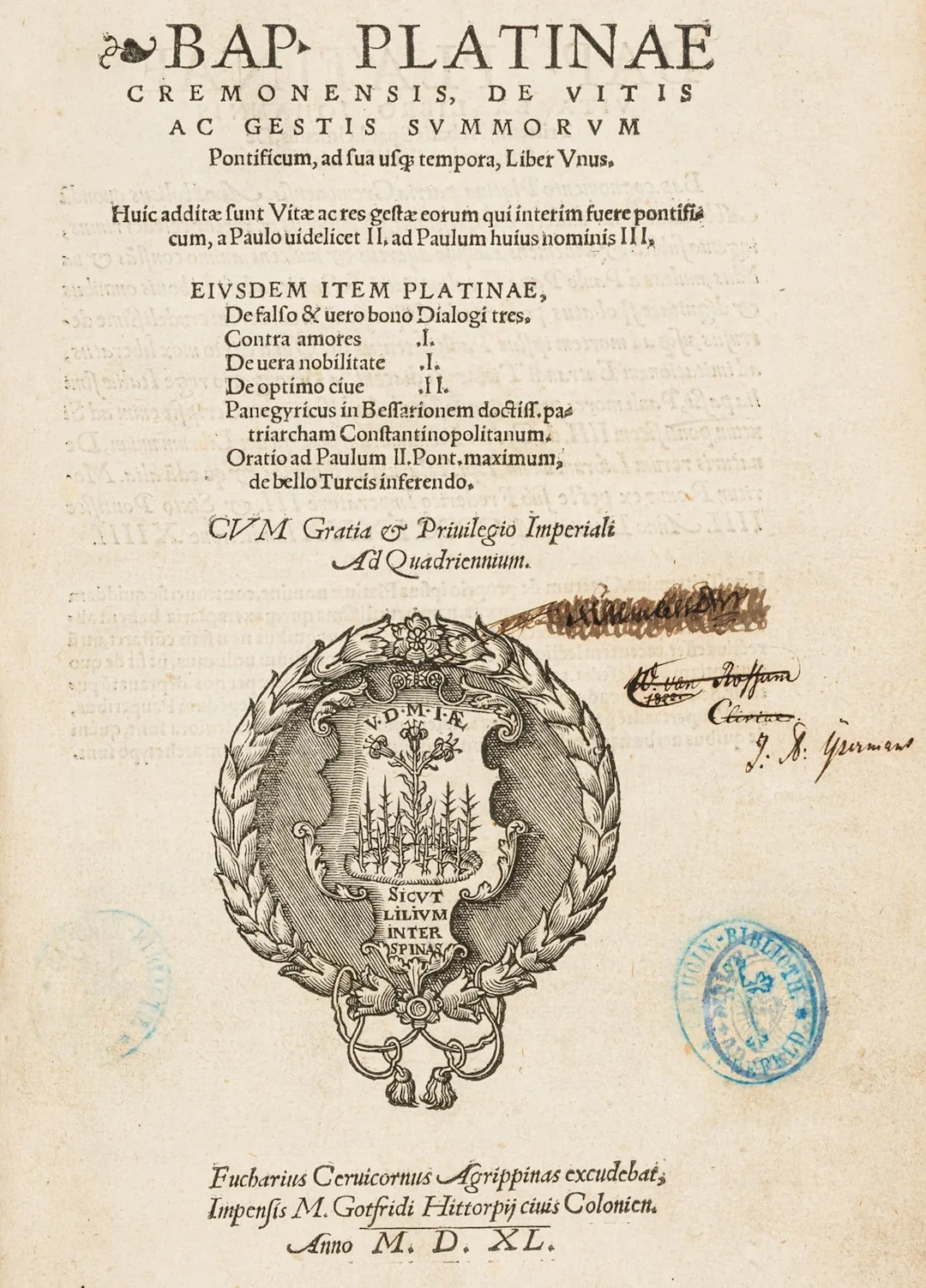 Platina, Bartolomeo (das ist: Bartolomeo Sacchi)
