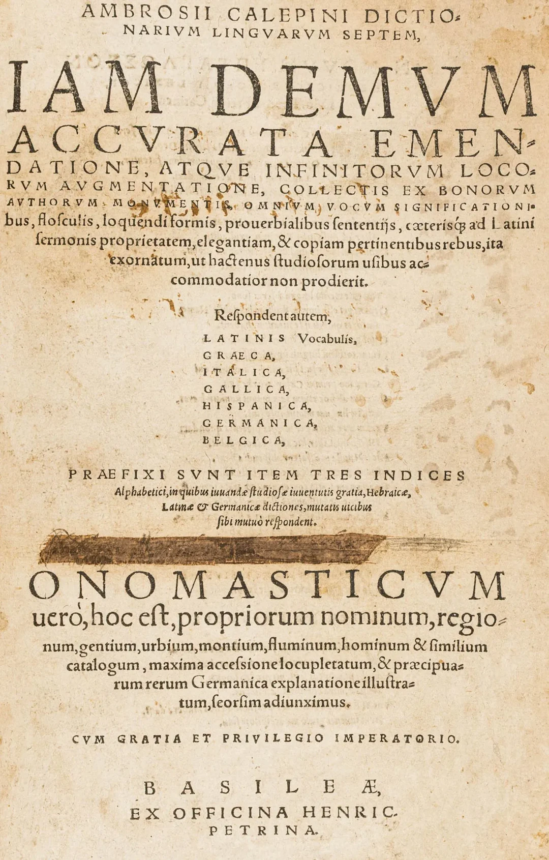Calepino, Ambrogio