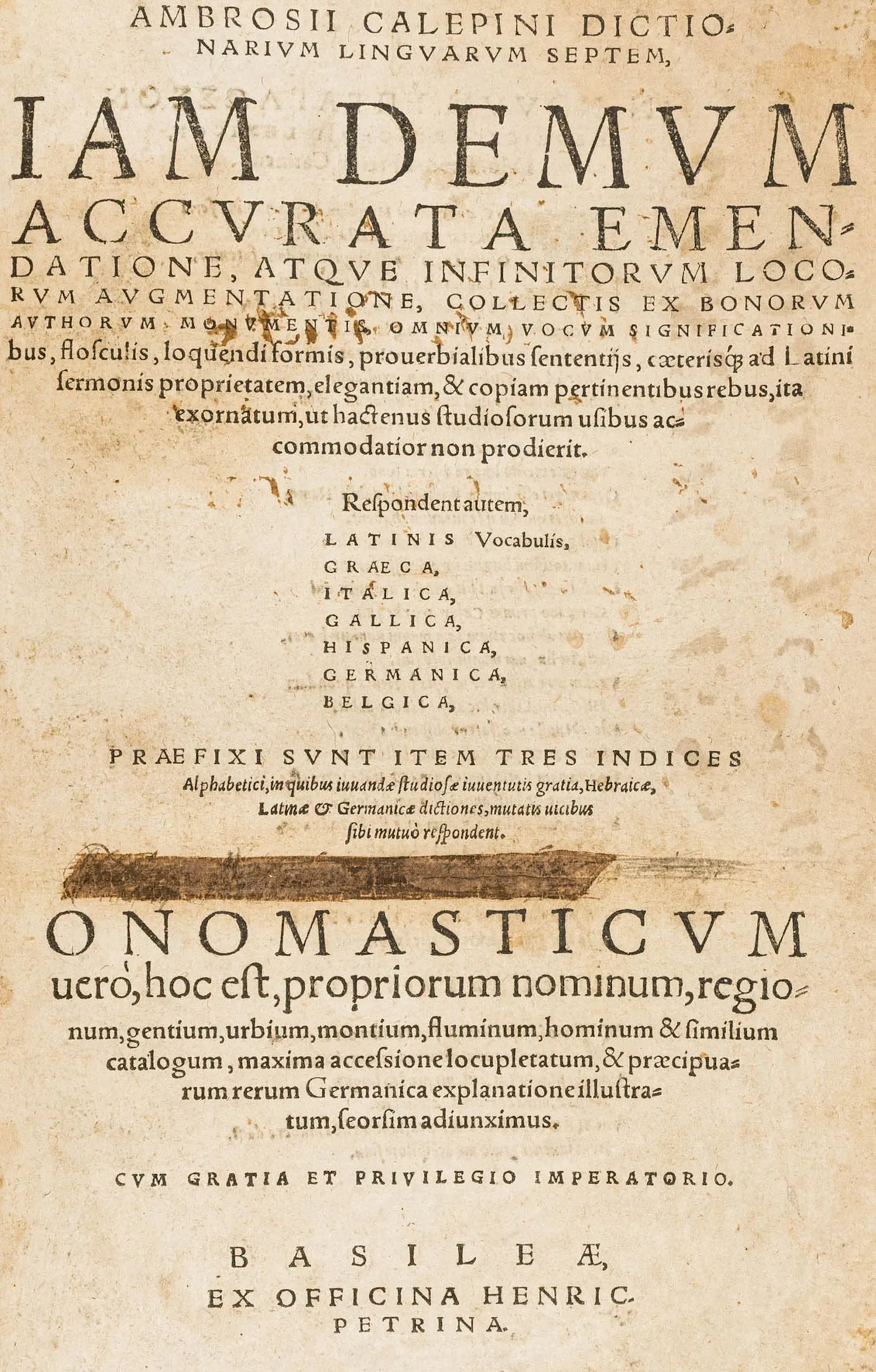 Calepino, Ambrogio
