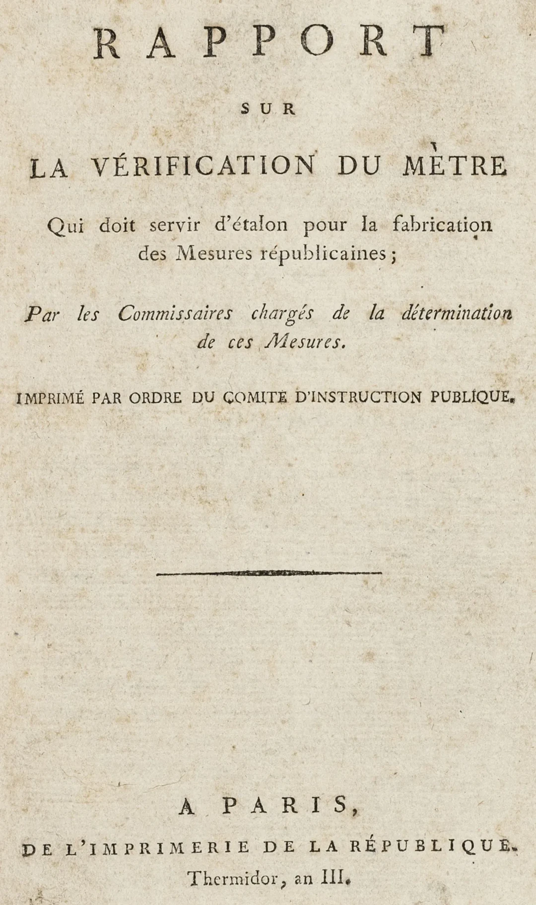 Rapport sur la vérification du mètre