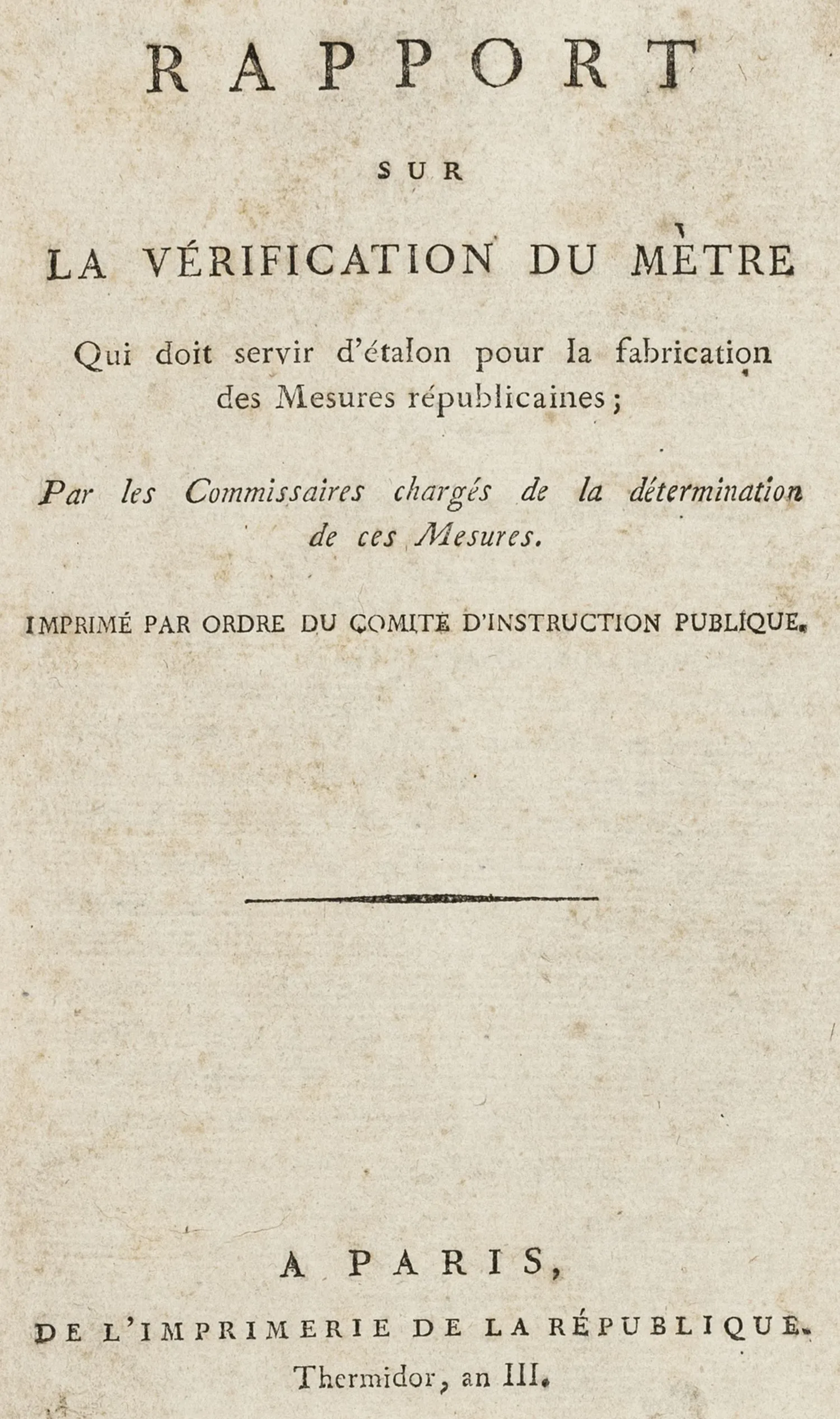Rapport sur la vérification du mètre
