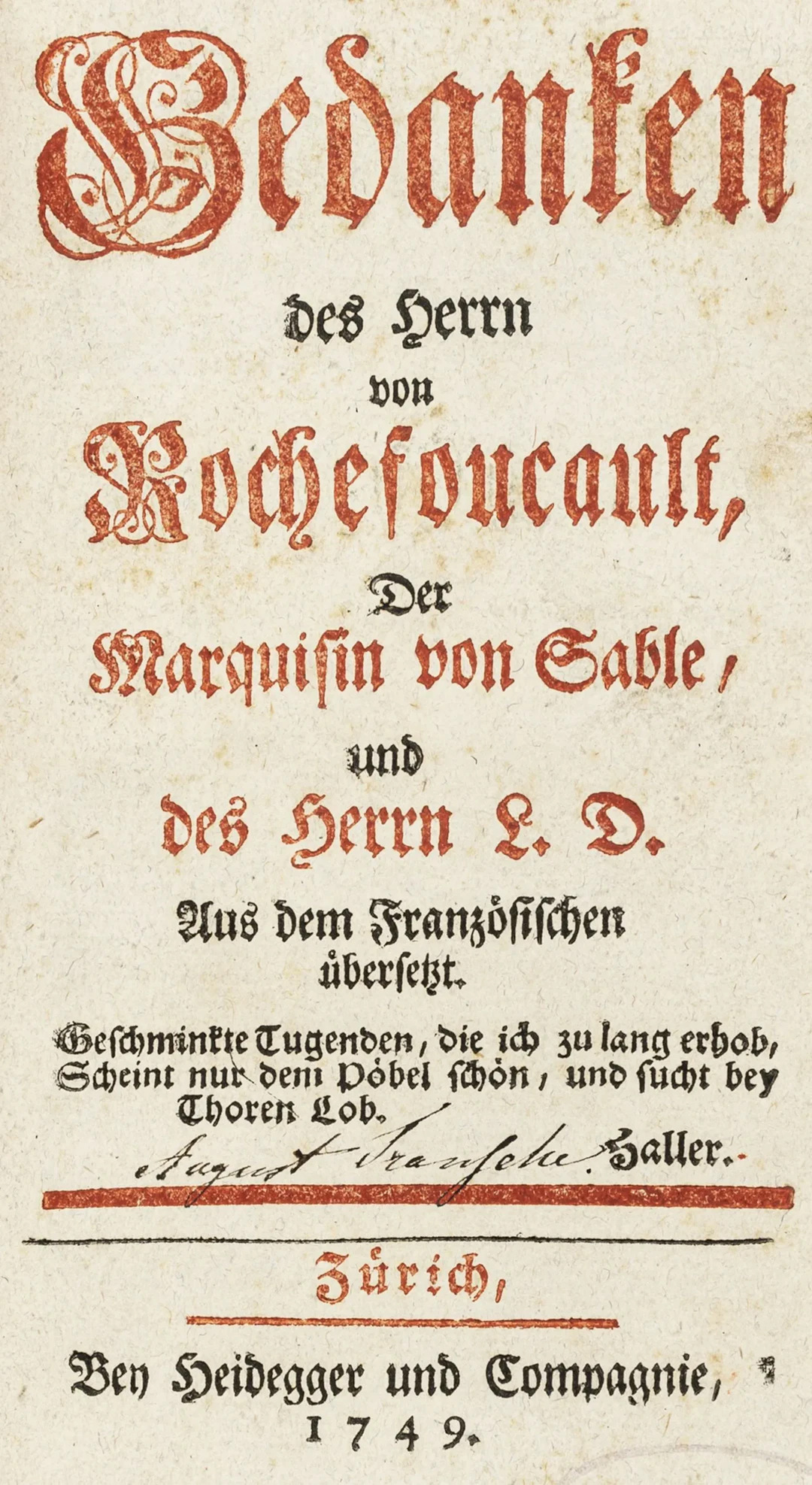La Rochefoucault, F. de