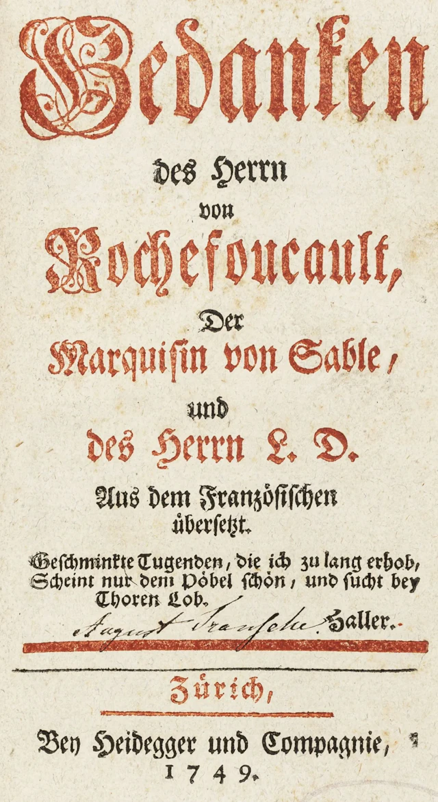 La Rochefoucault, F. de