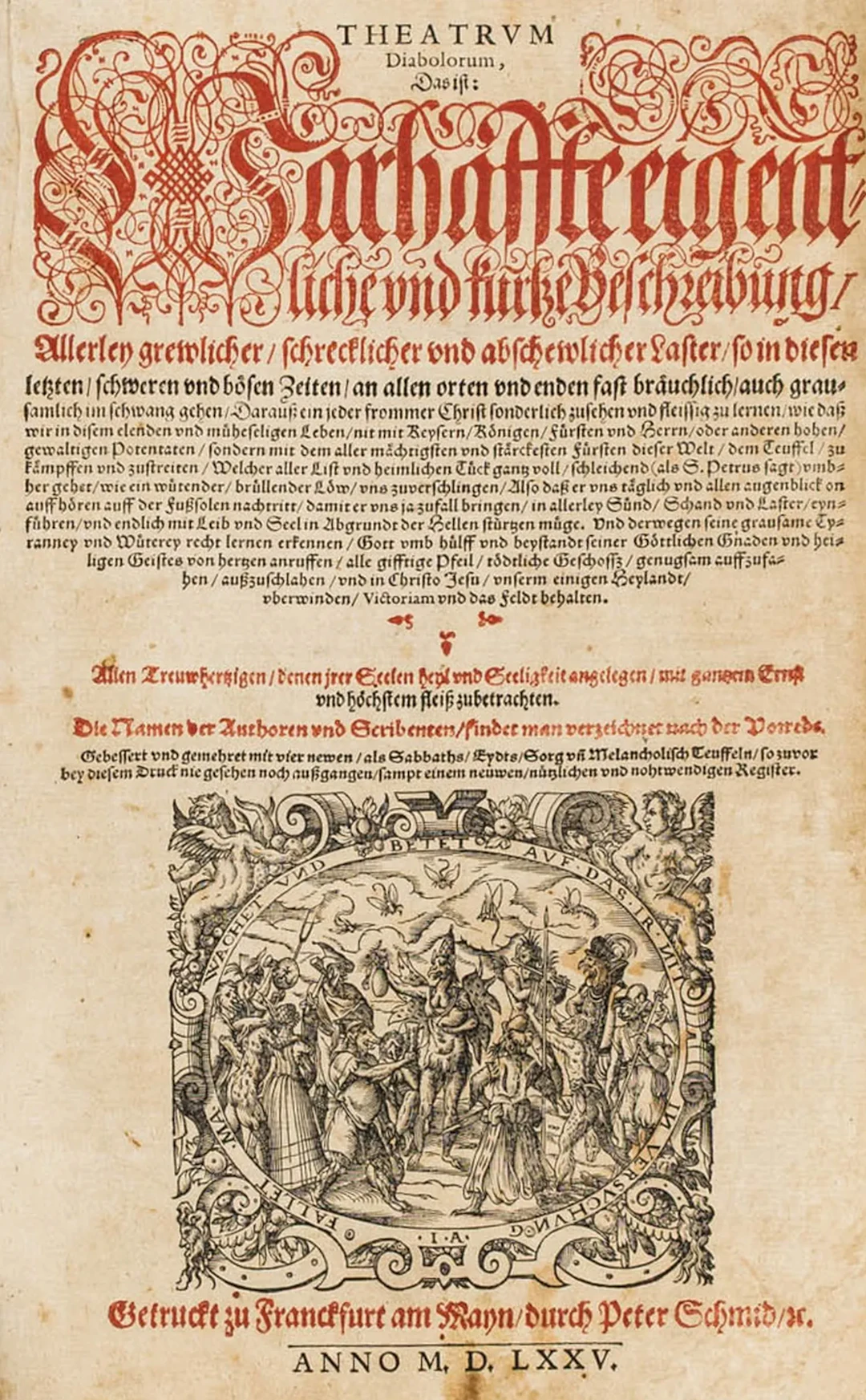 Theatrum Diabolorum, Das ist: Warhaffte eigentliche vnd kurtze Beschreibung