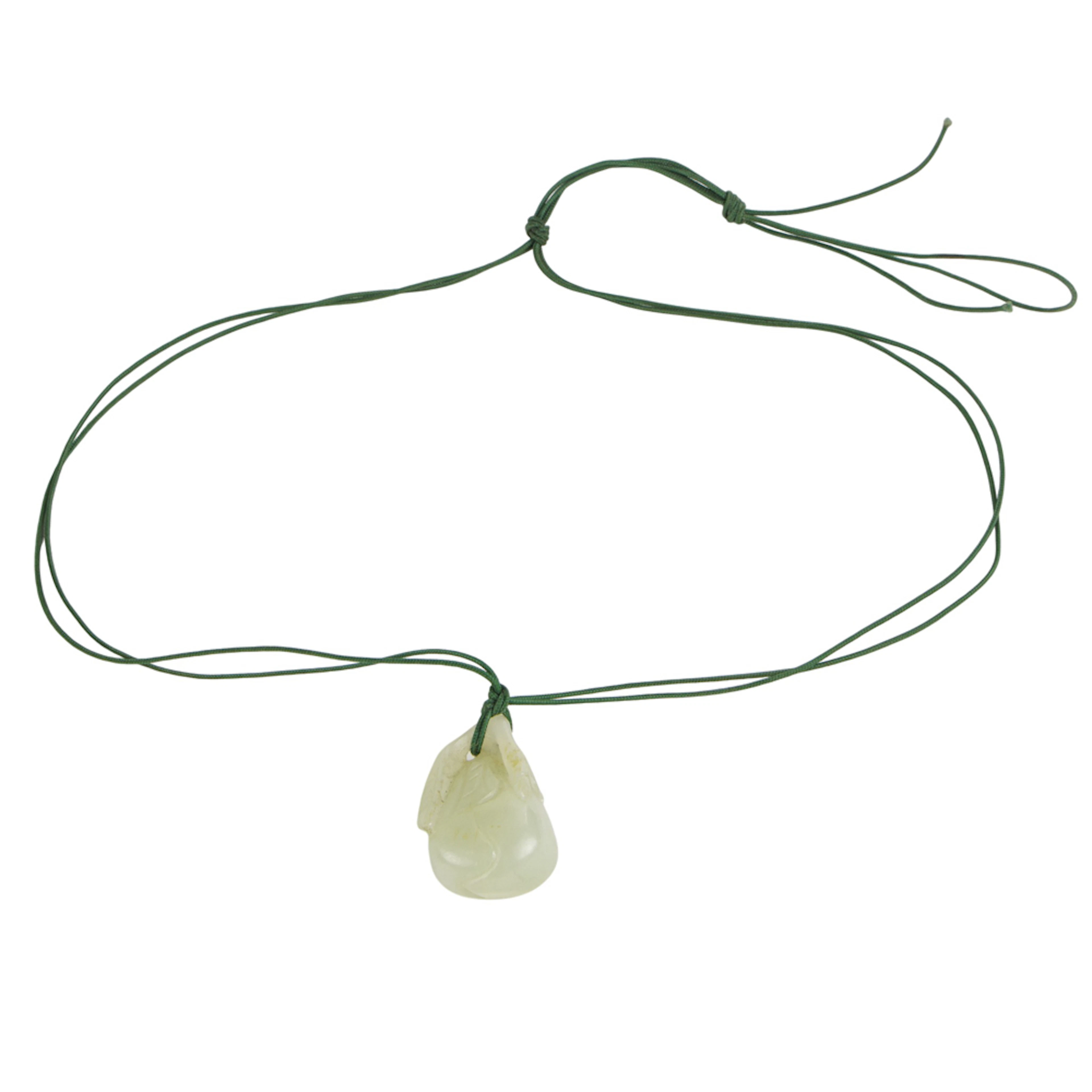 A Chinese white jade toggle. 1.5" across.