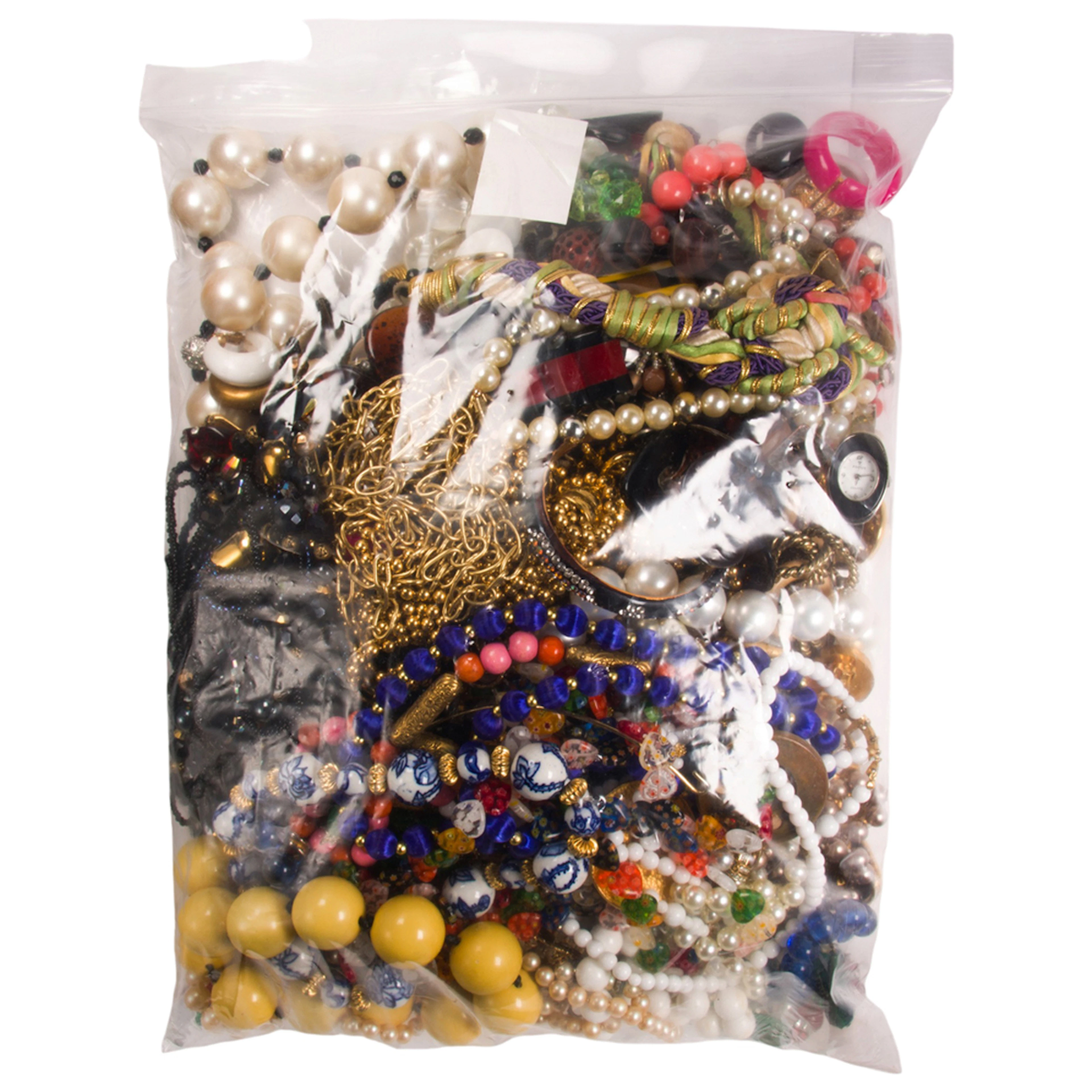 A large group of costume jewelry